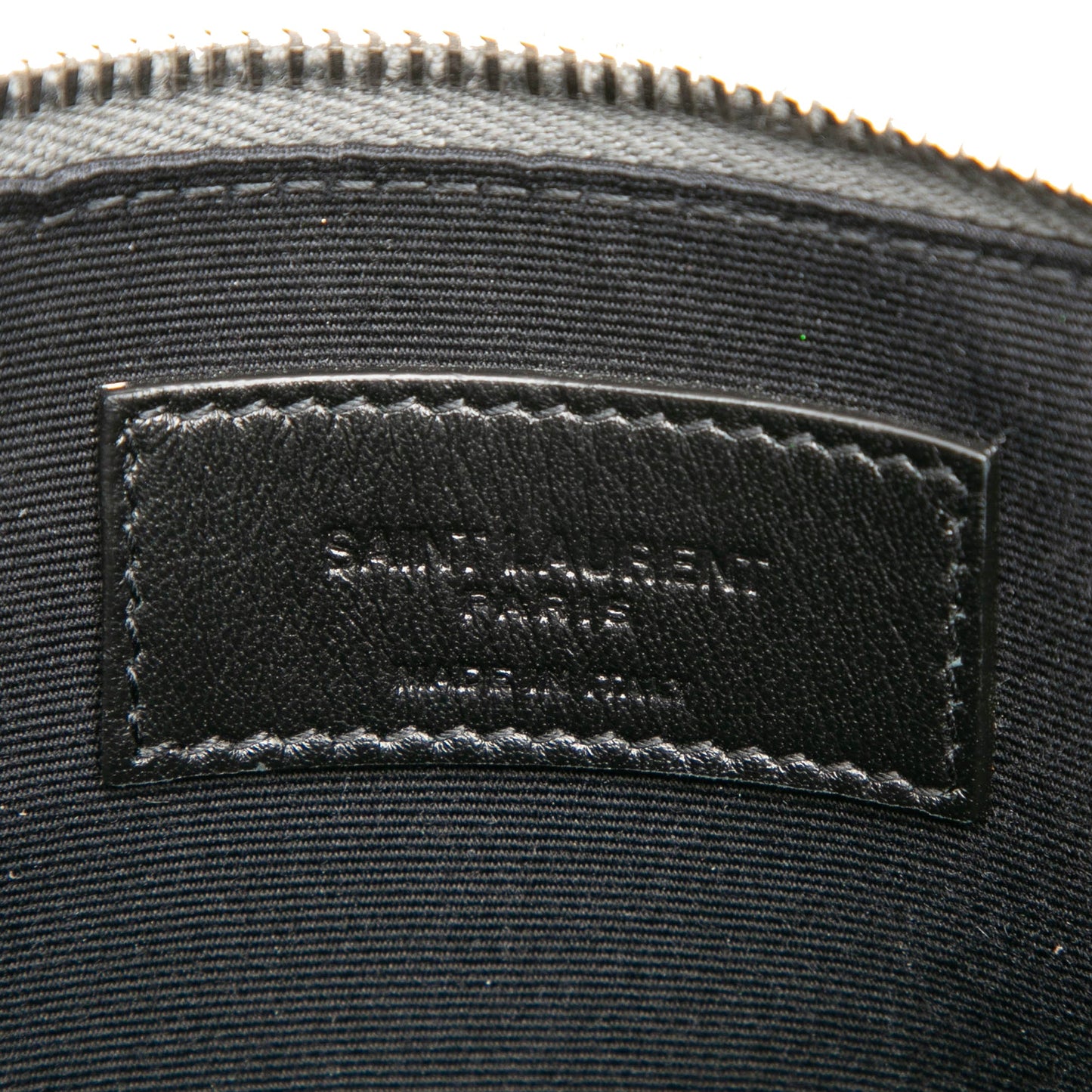 Saint Laurent Leather Zip Clutch