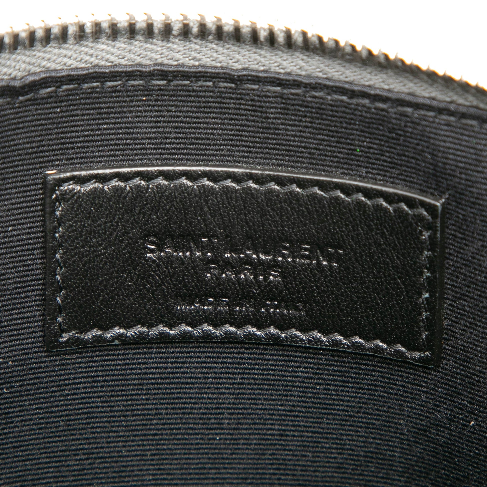 Saint Laurent Leather Zip Clutch