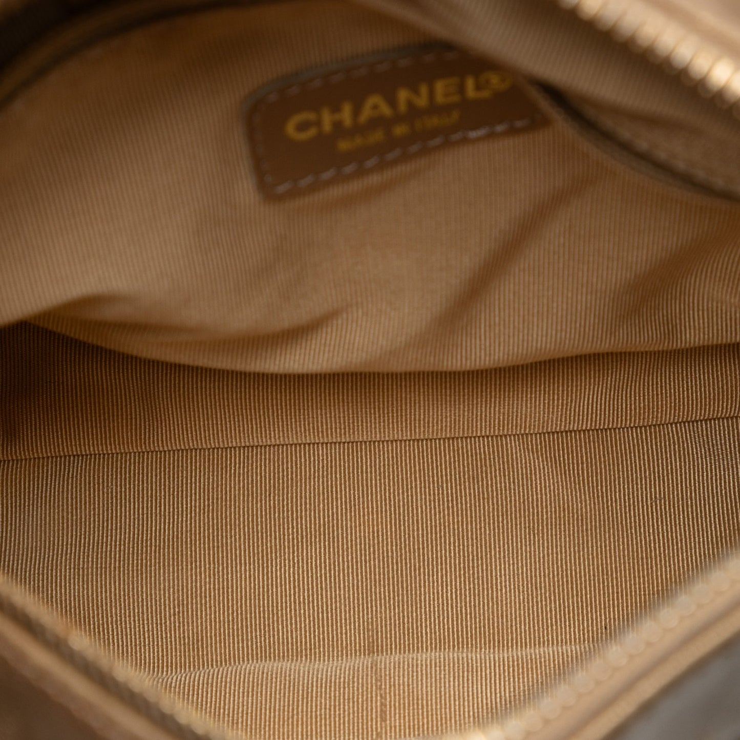 Chanel CC Chocolate Bar Metallic Lambskin Shoulder Bag
