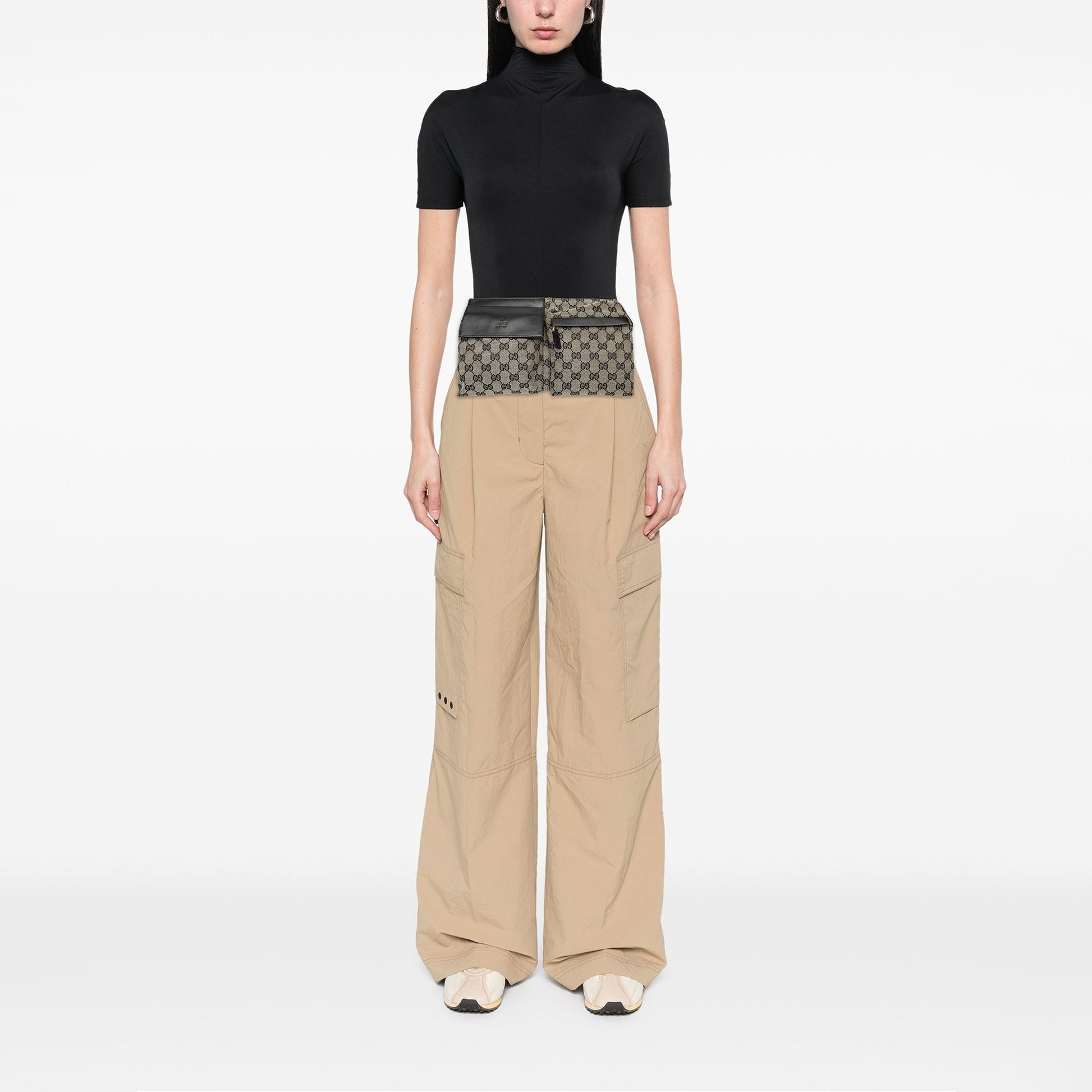 Gucci GG Canvas Double Pocket Belt Bag
