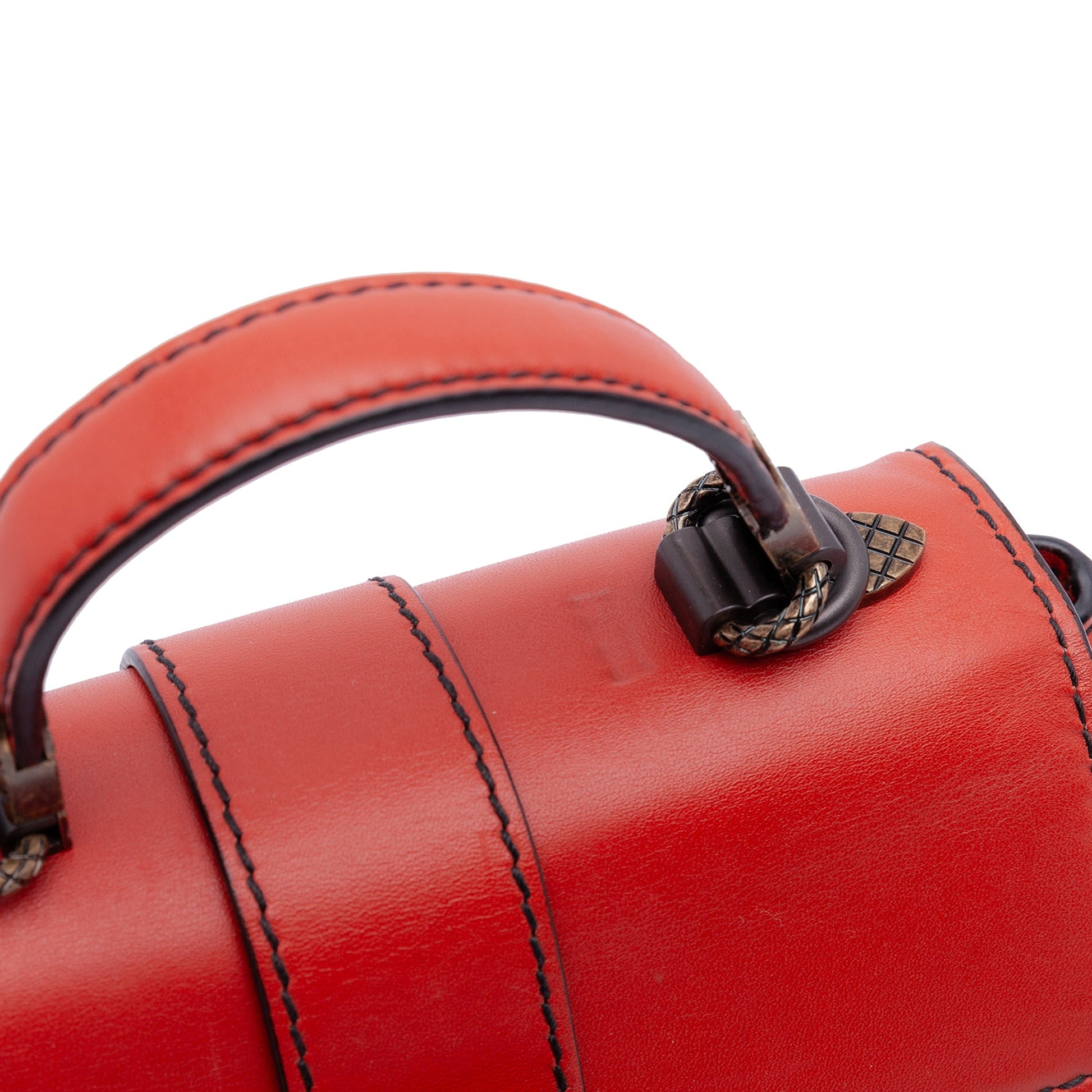 Bottega Veneta Mini Intrecciato Trimmed Nappa Piazza Top Handle Satchel