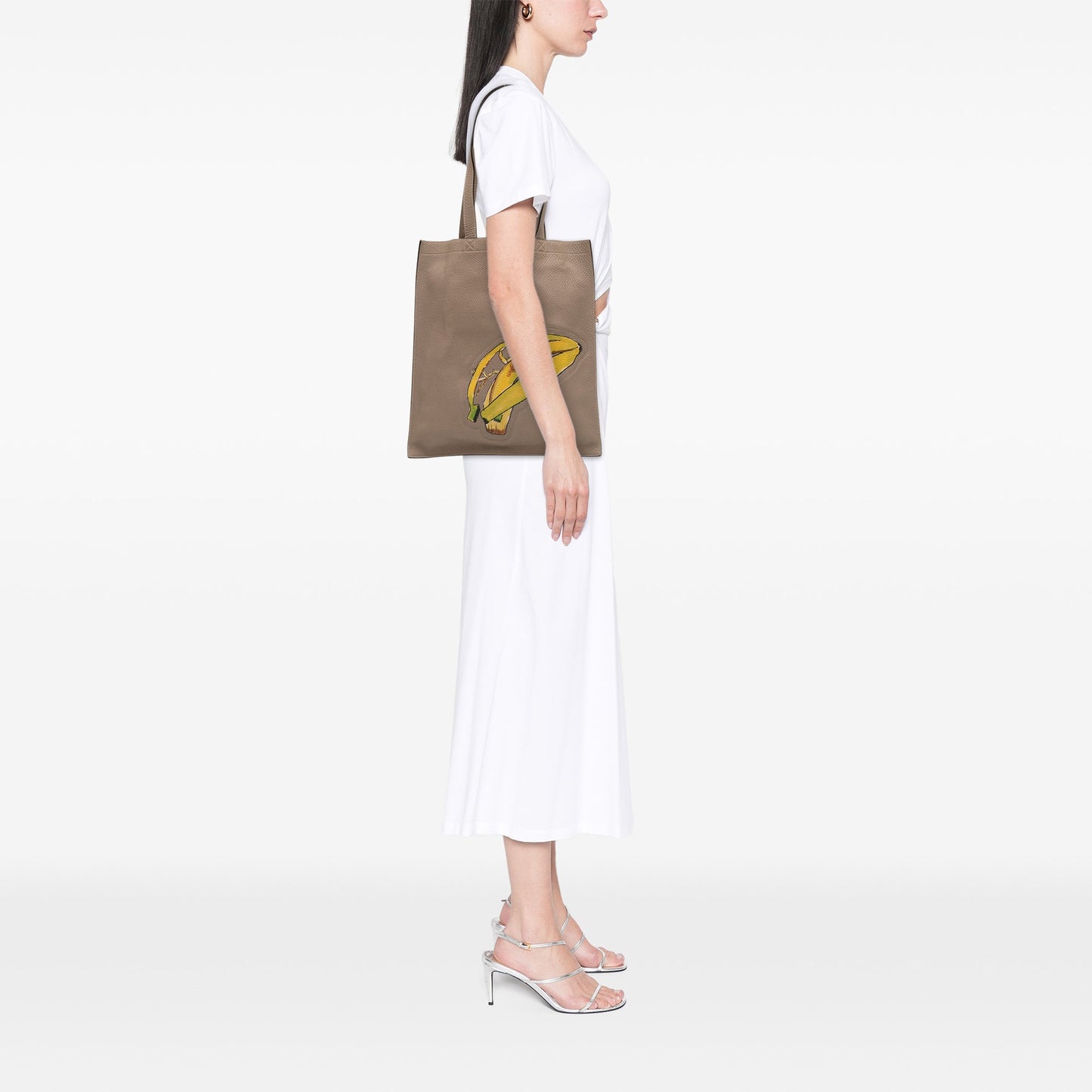 Fendi Sue Tilley Leather Banana Shopper Tote
