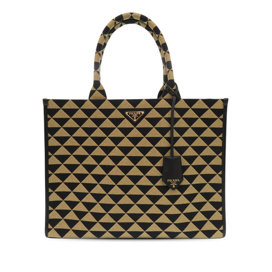 Prada Large Triangolo Jacquard Symbole Tote