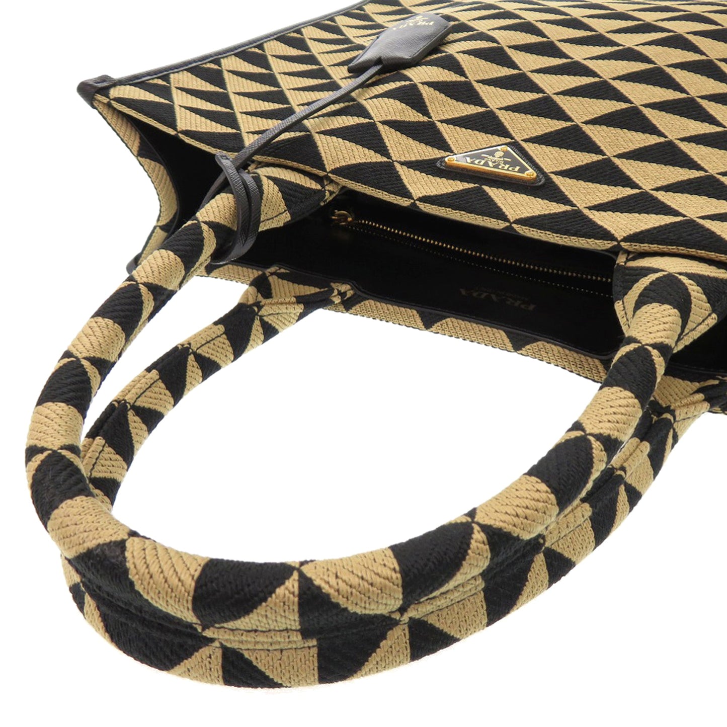 Prada Large Triangolo Jacquard Symbole Tote