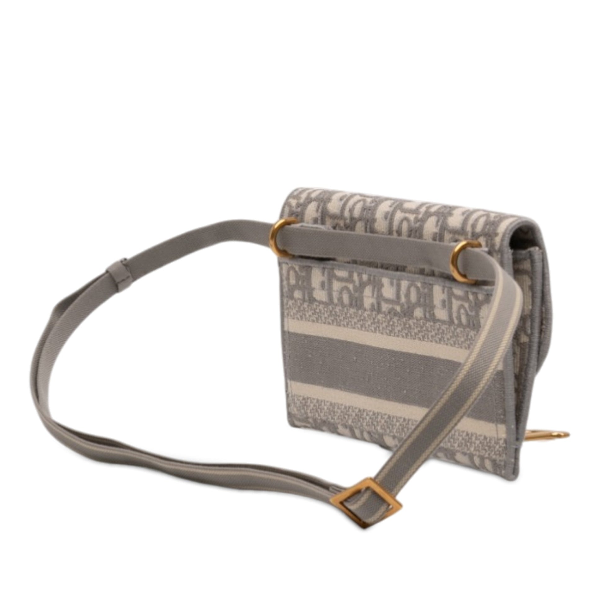 Oblique Canvas Embroidered Saddle Belt Bag