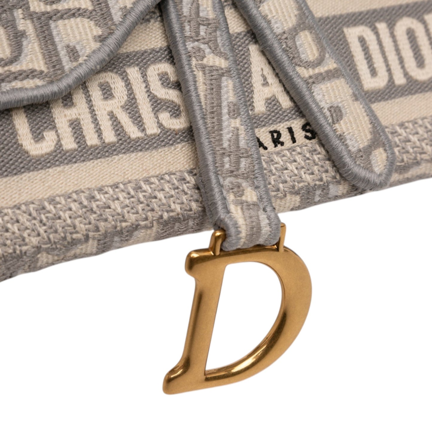 Oblique Canvas Embroidered Saddle Belt Bag
