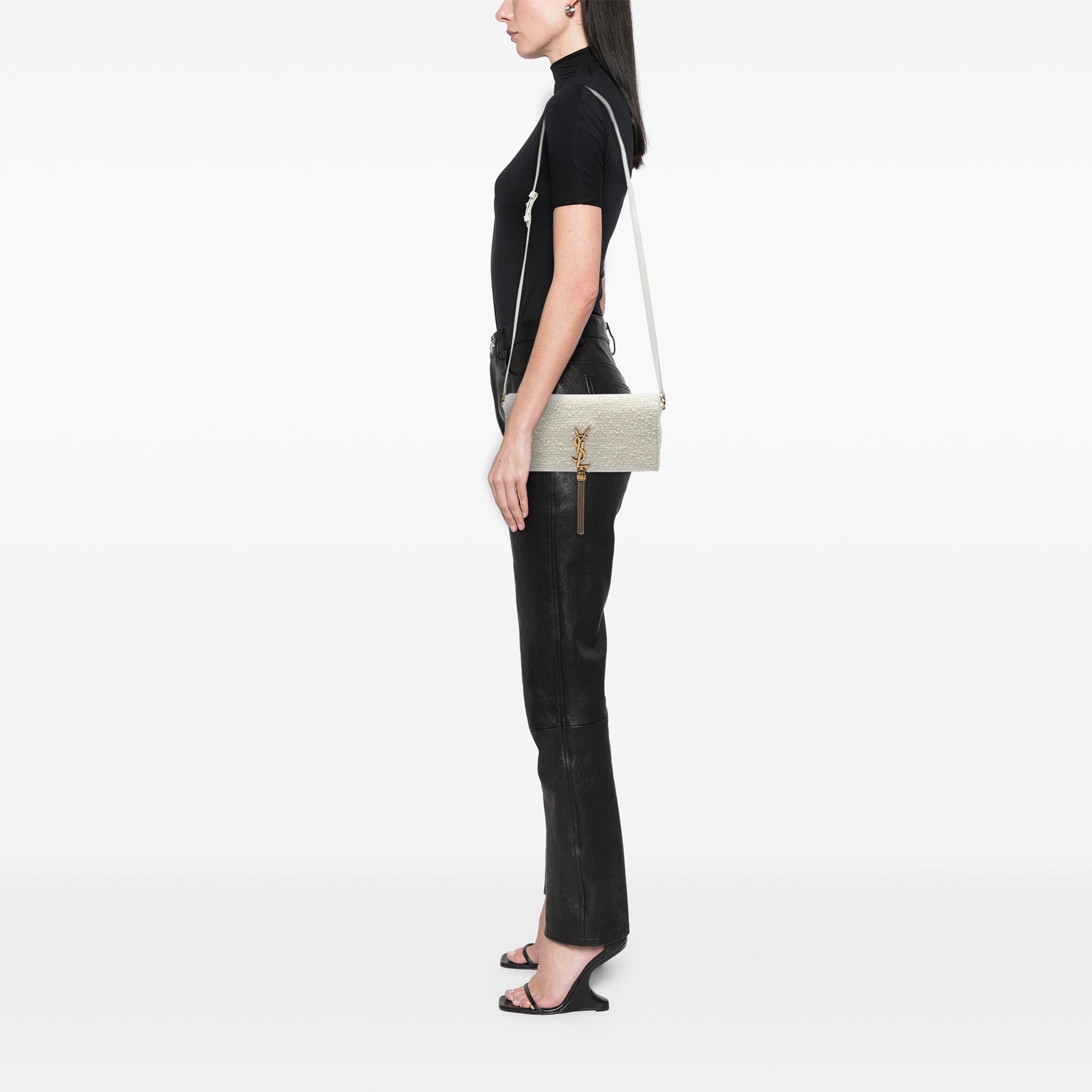 Saint Laurent Tweed Monogram Kate 99 Tassel Bag