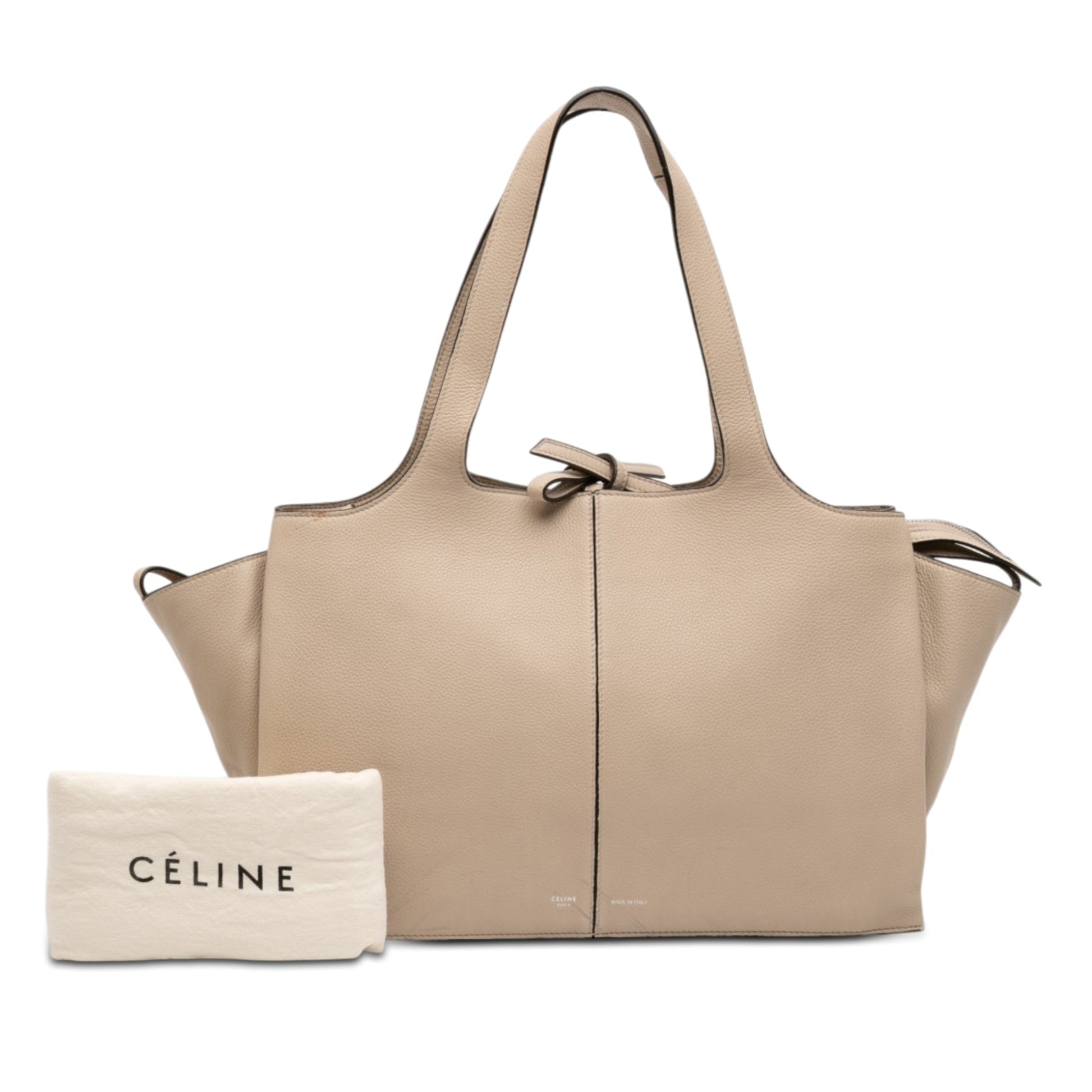 Celine Medium Grained Calfskin Trifold Tote