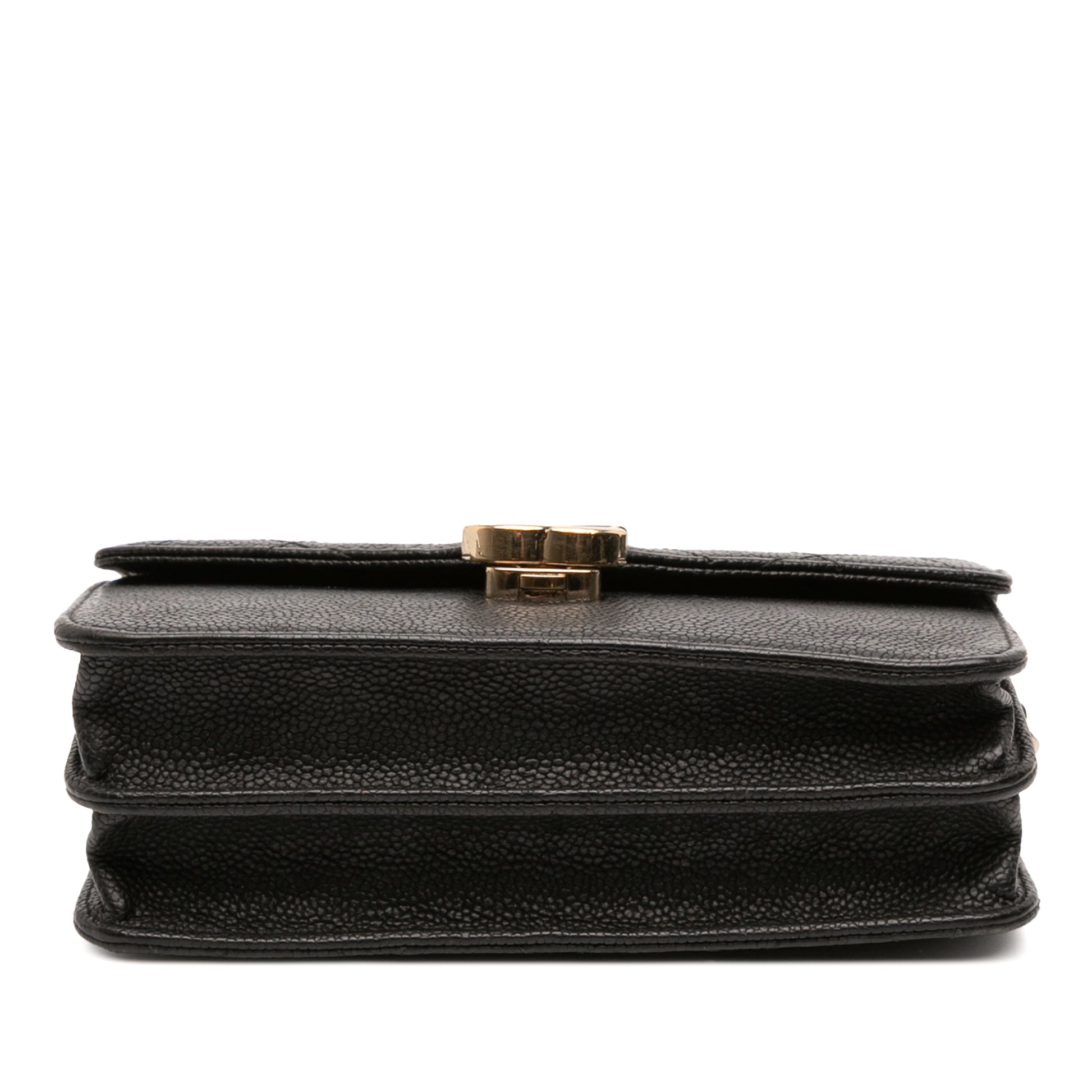 Chanel Paris Cuba Square Quilted Caviar Thread Around Wallet On Chain