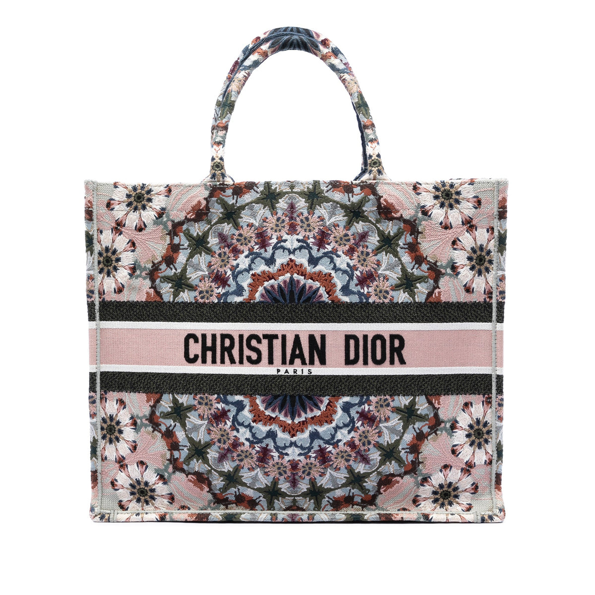 Dior Large Embroidered Canvas KaleiDiorscopic Book Tote — Pink