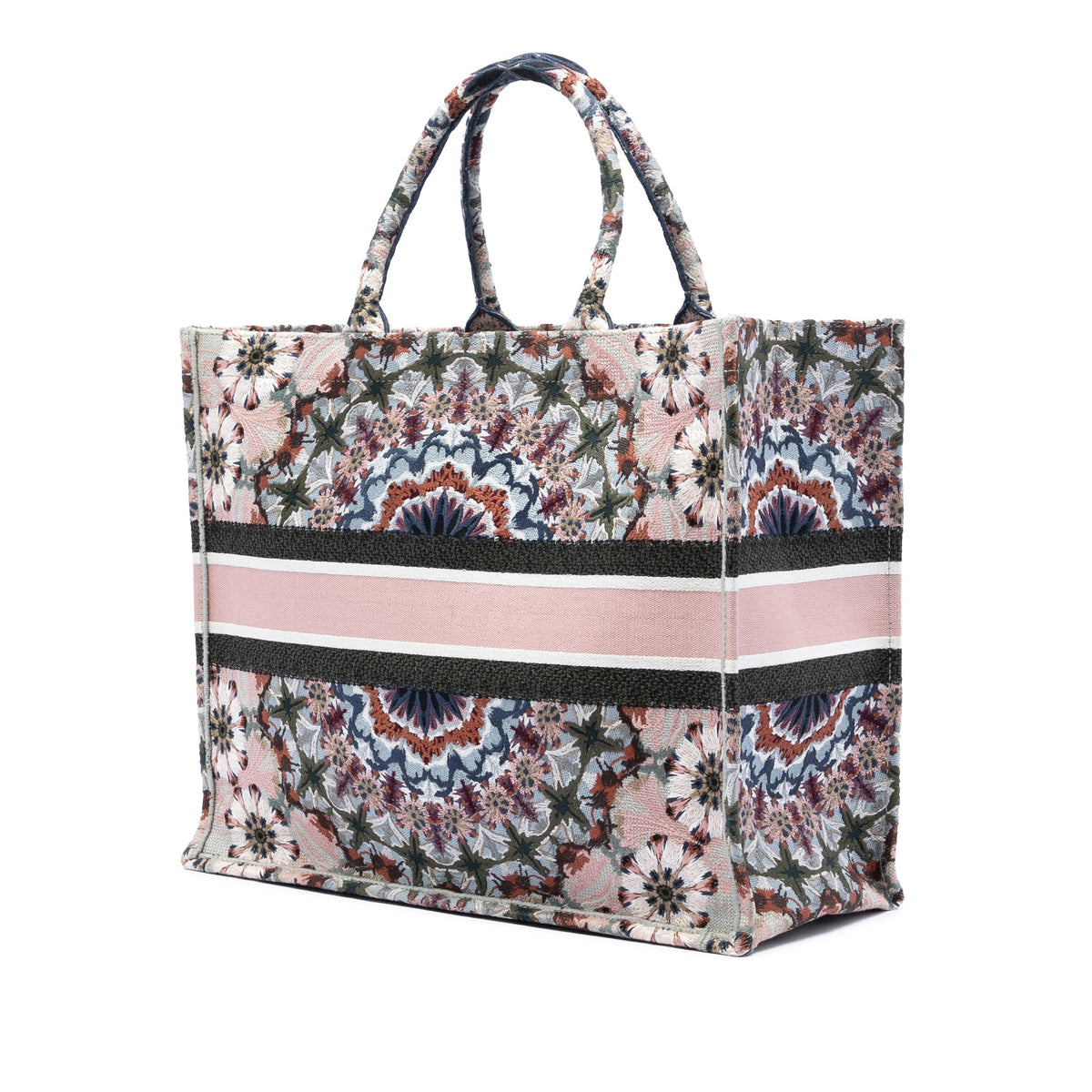Dior Large Embroidered Canvas KaleiDiorscopic Book Tote — Pink