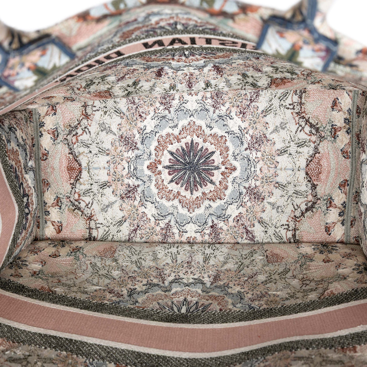 Dior Large Embroidered Canvas KaleiDiorscopic Book Tote — Pink