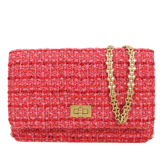 Chanel Quilted Tweed Reissue 2.55 Wallet On Chain