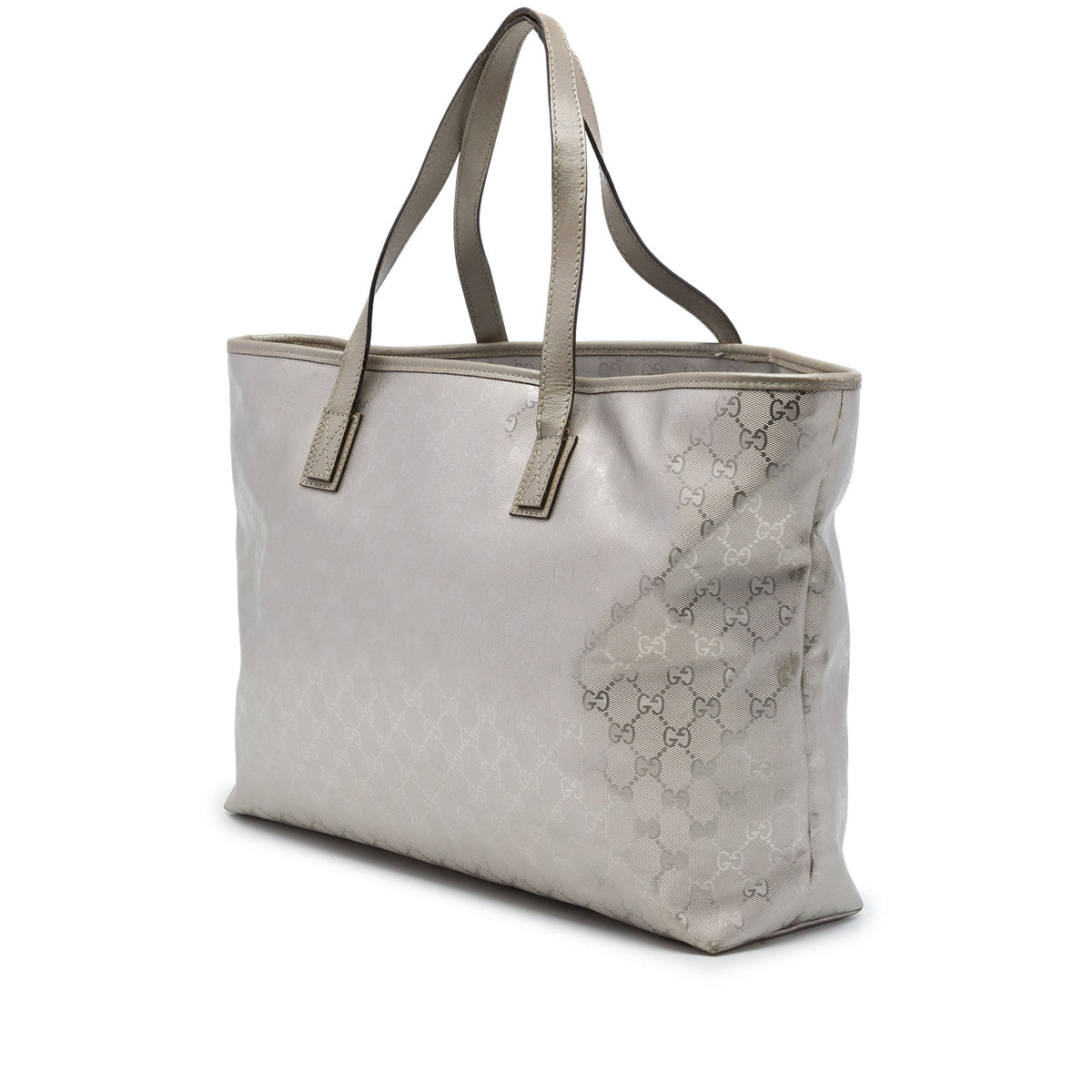 Gucci Large GG Imprime Tote — Silver