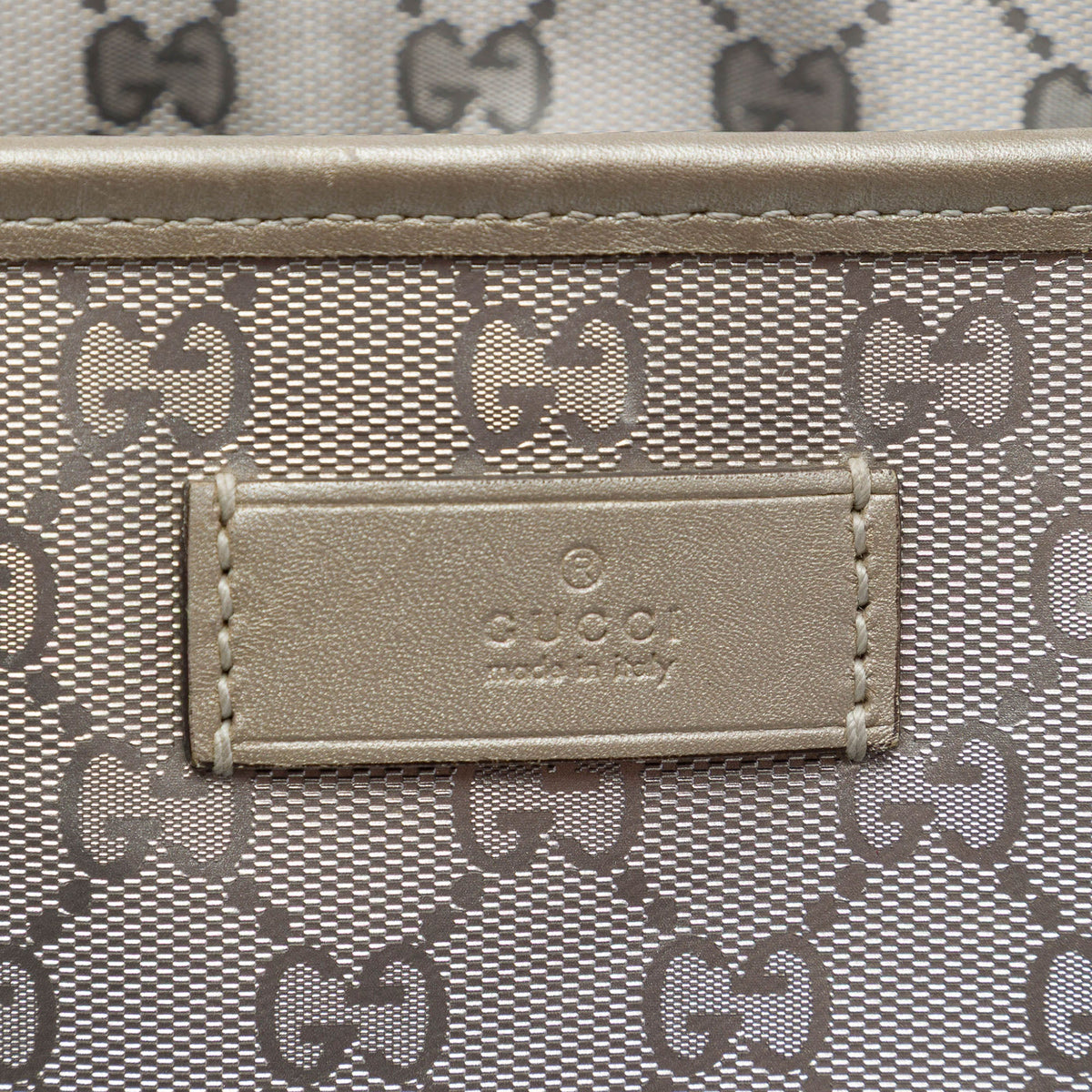 Gucci Large GG Imprime Tote — Silver