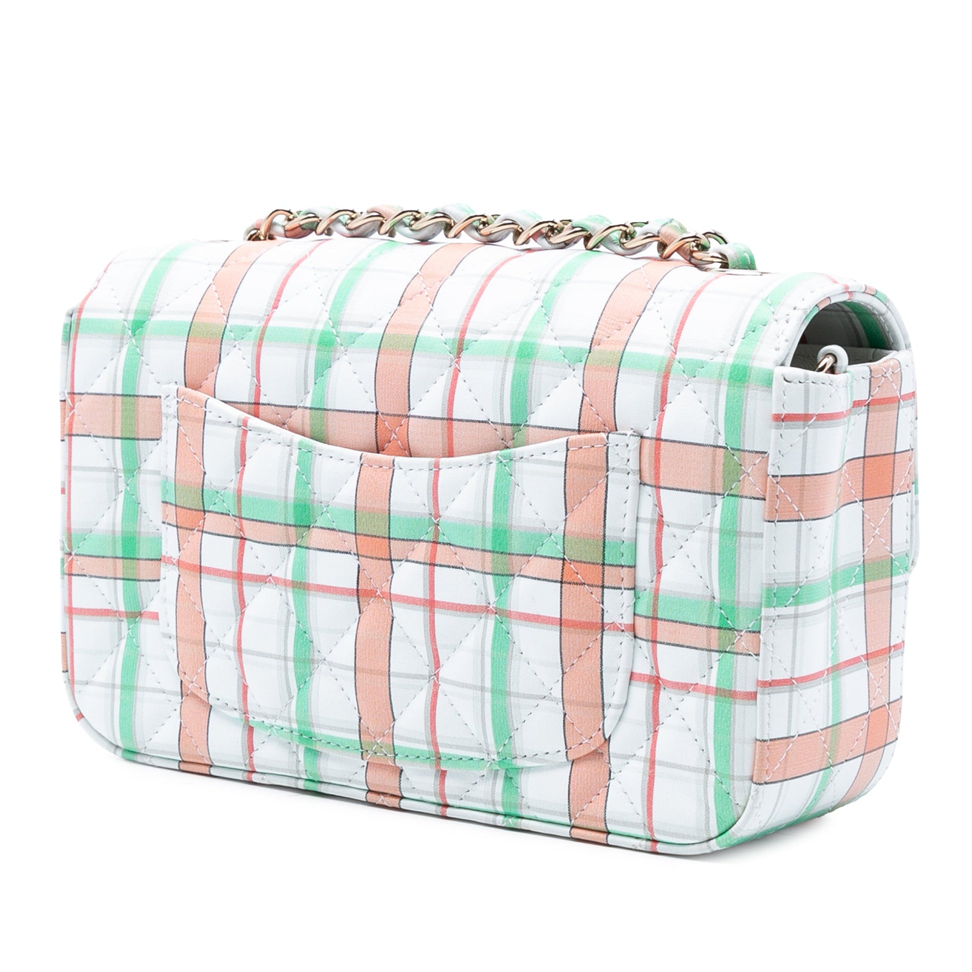 Chanel Mini Rectangular Classic Plaid Printed Calfskin Single Flap