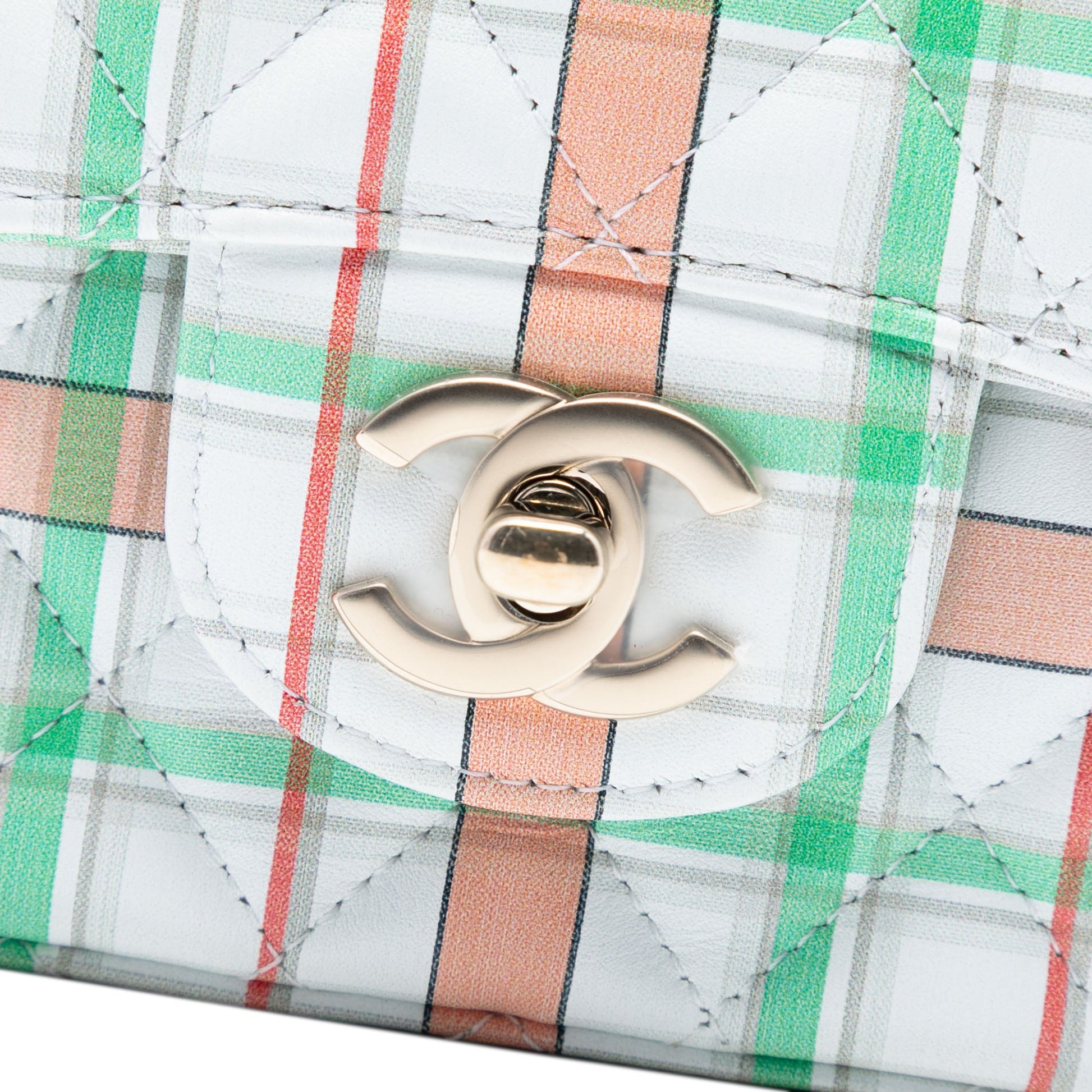 Chanel Mini Rectangular Classic Plaid Printed Calfskin Single Flap