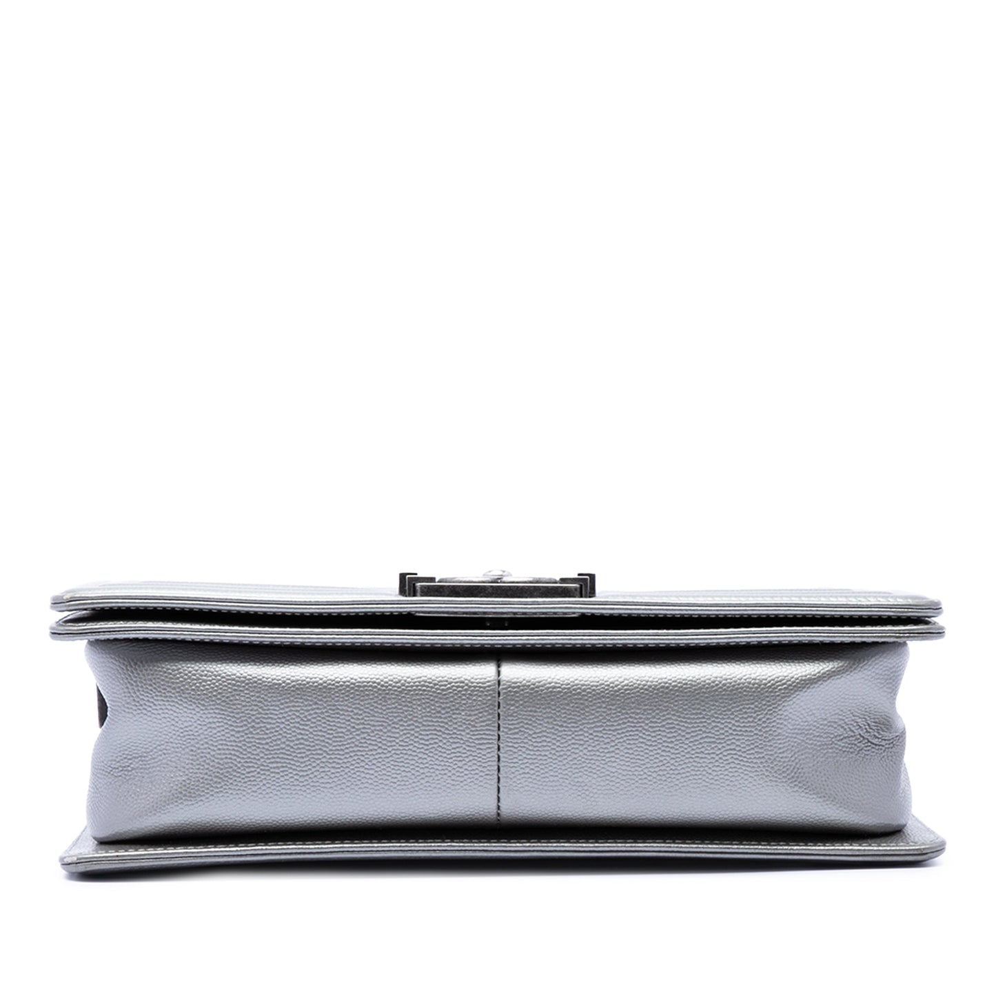 Chanel Old Medium Quilted Metallic Caviar Boy Flap