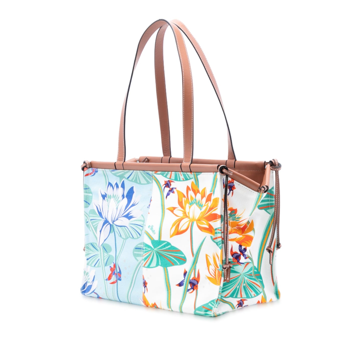 LOEWE Paulas Ibiza Small Canvas Waterlily Print Cushion Tote