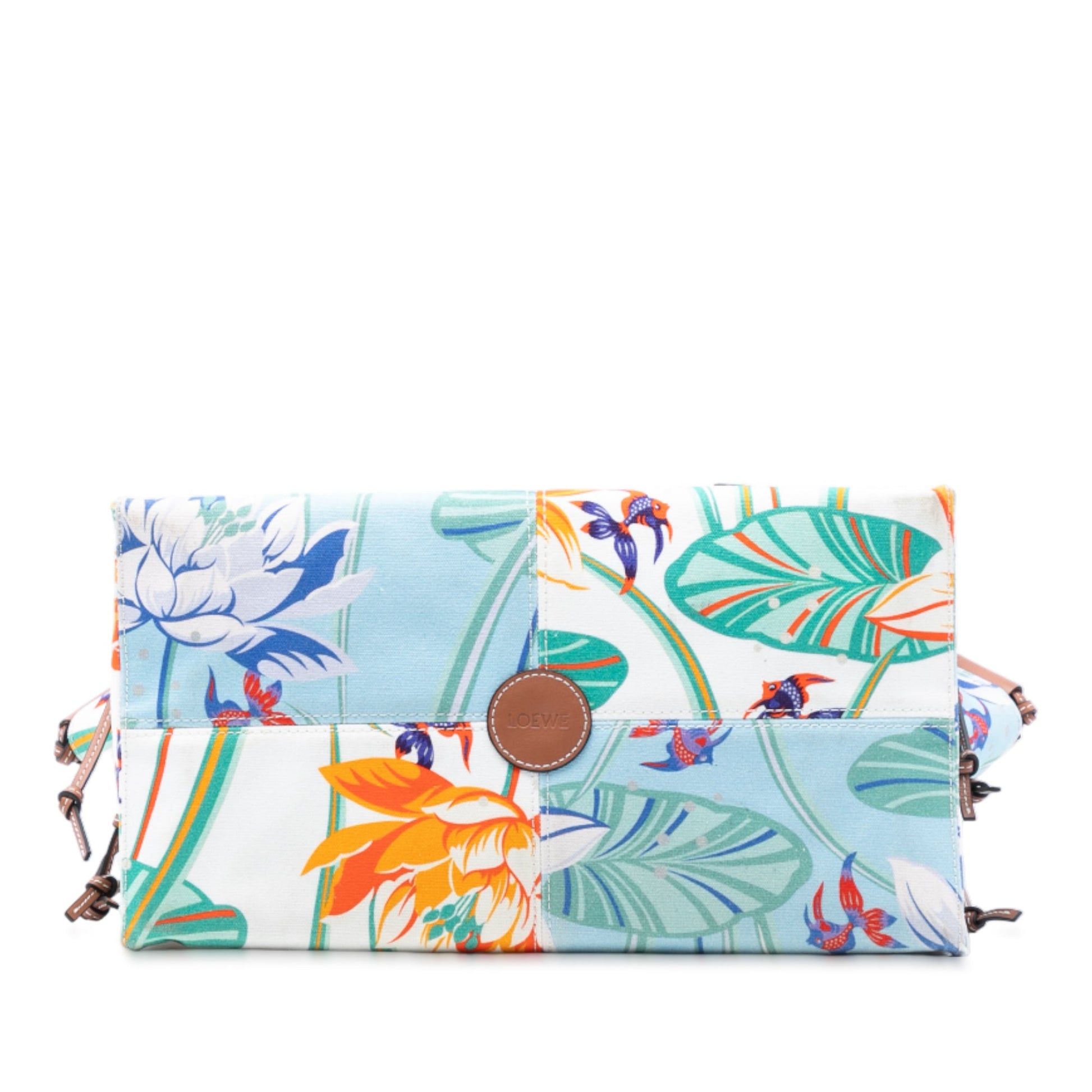 LOEWE Paulas Ibiza Small Canvas Waterlily Print Cushion Tote