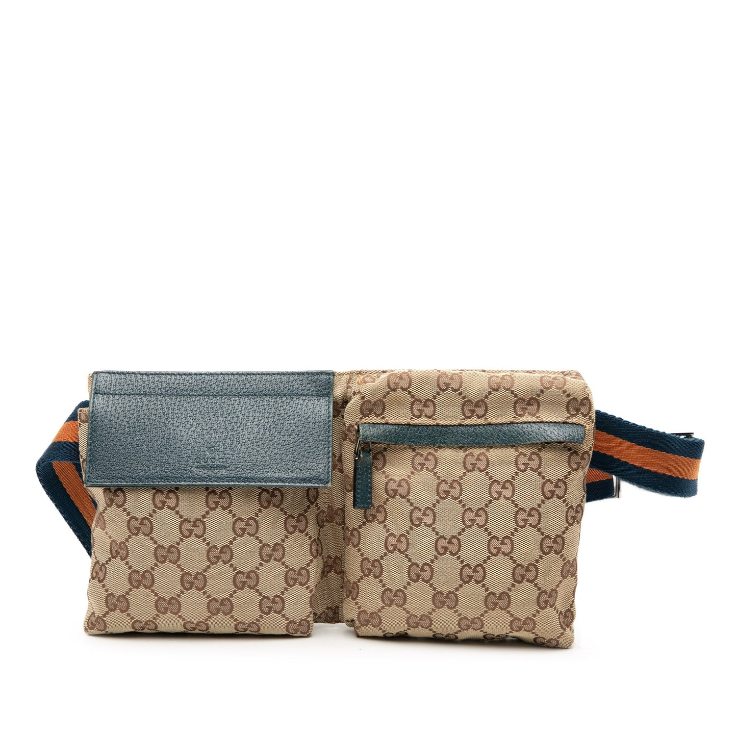 Gucci GG Canvas Web Double Pocket Belt Bag