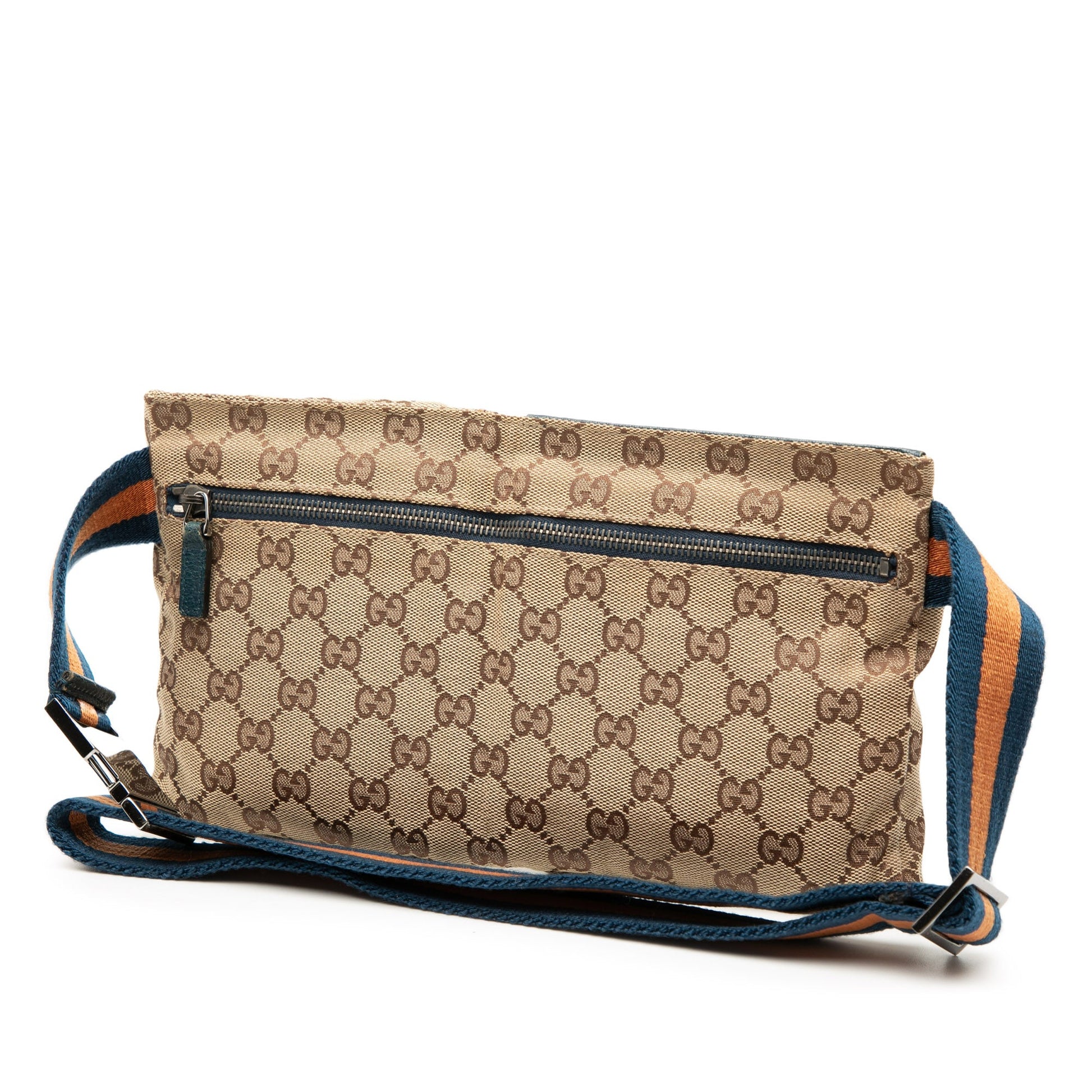 Gucci GG Canvas Web Double Pocket Belt Bag