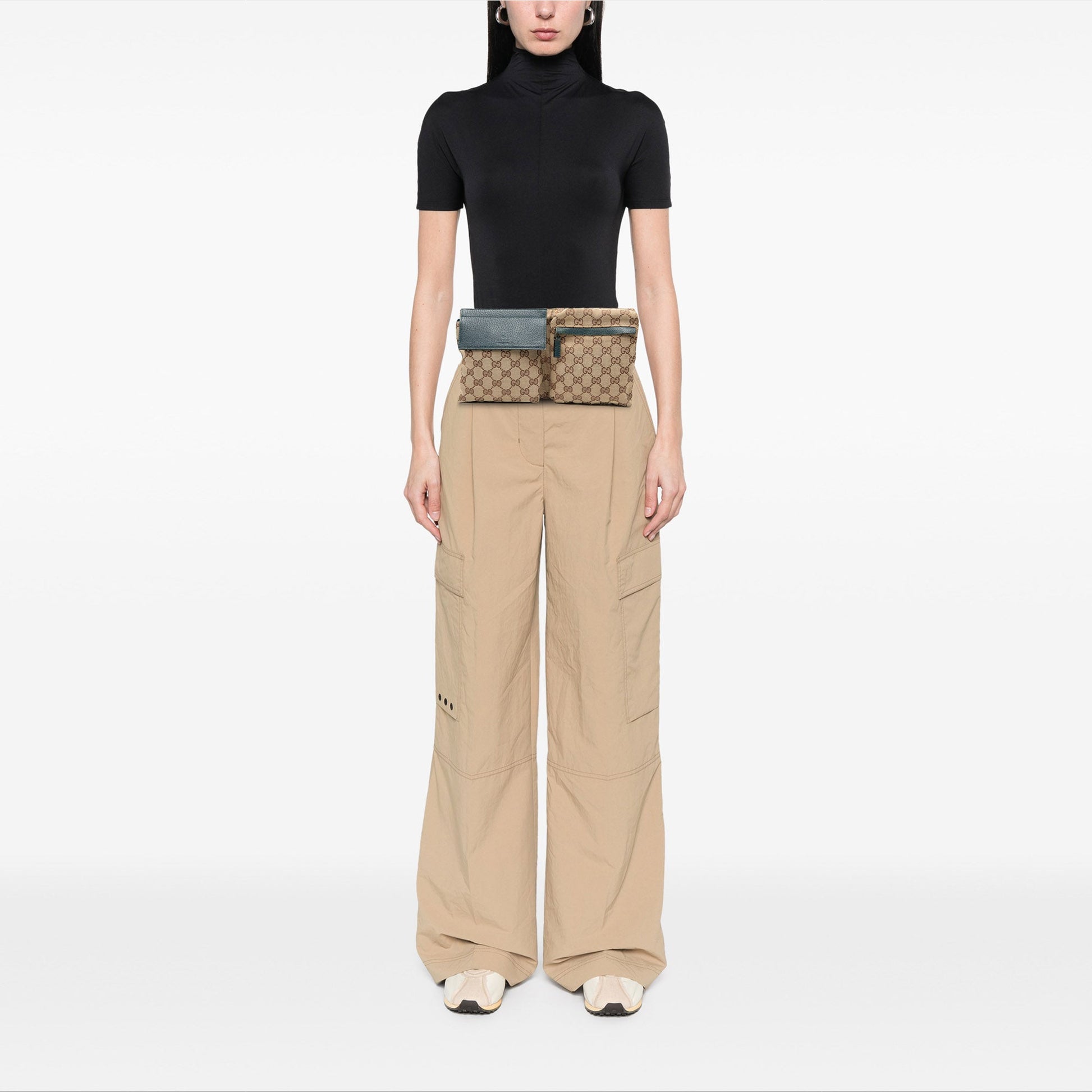 Gucci GG Canvas Web Double Pocket Belt Bag