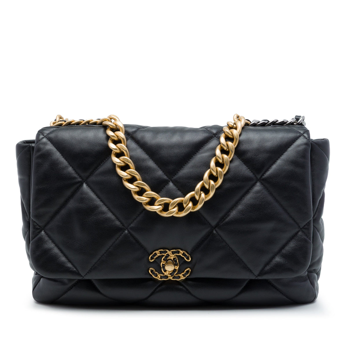 Chanel Maxi Lambskin 19 Flap — Black