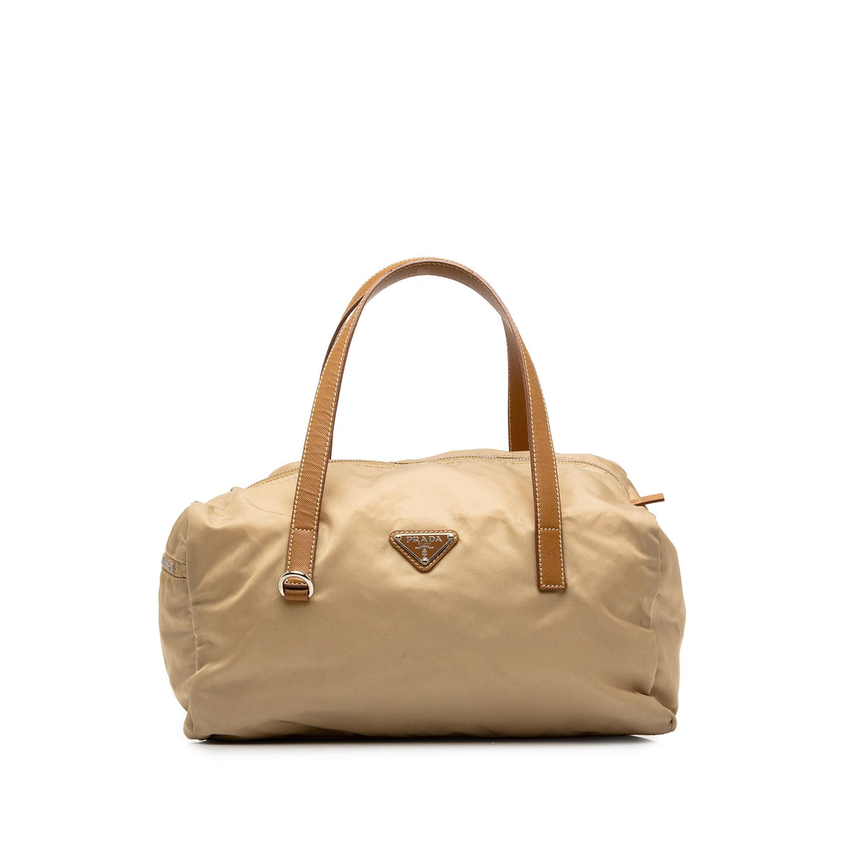 Prada Saffiano Trimmed Tessuto Boston Bag