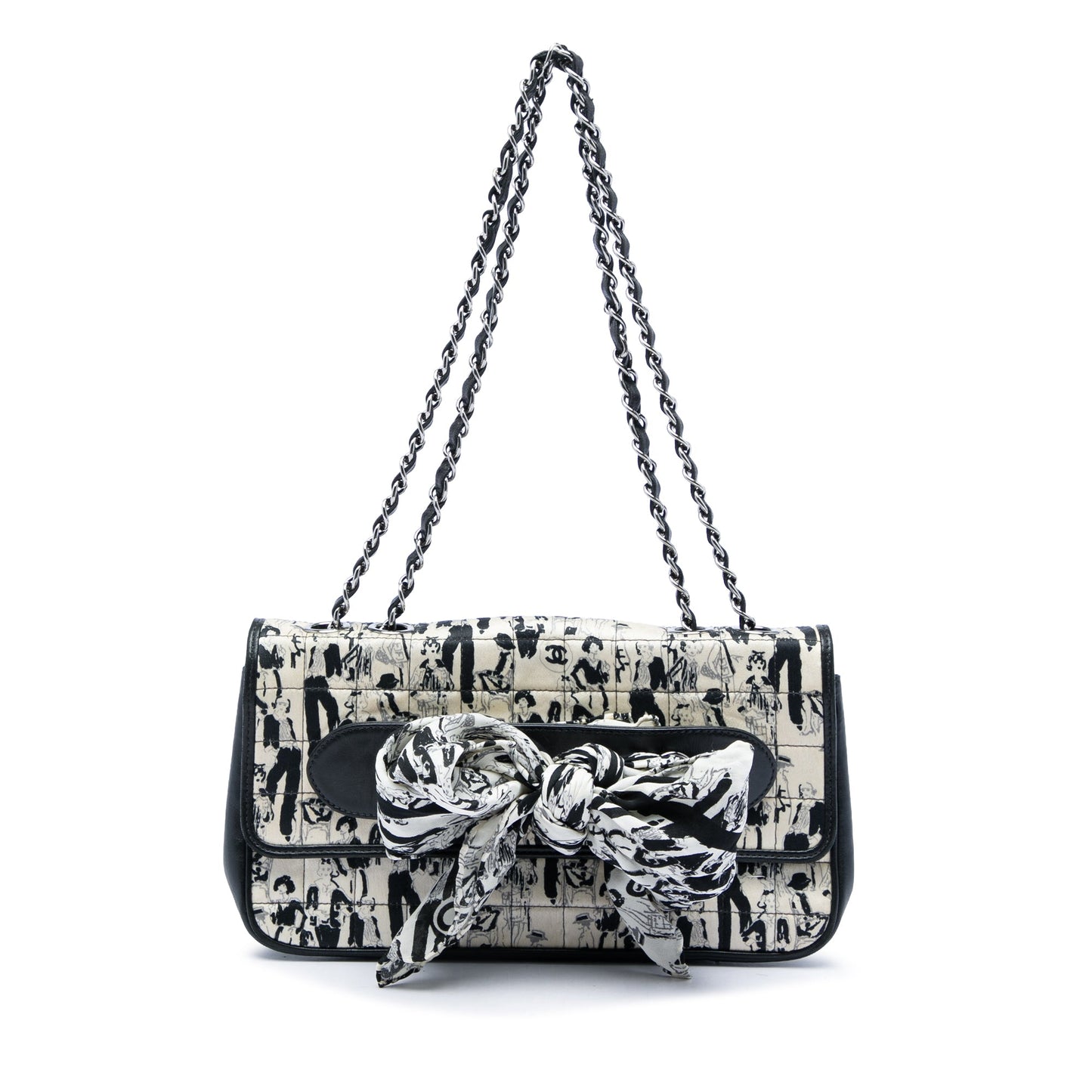 Chanel Silk and Lambskin Coco Mademoiselle Scarf Flap