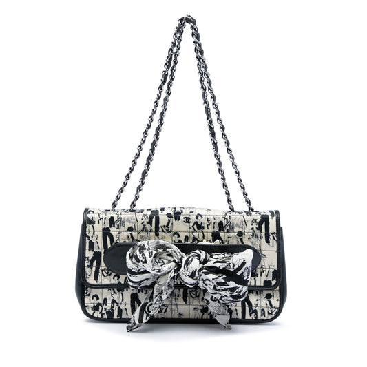 Chanel Silk and Lambskin Coco Mademoiselle Scarf Flap
