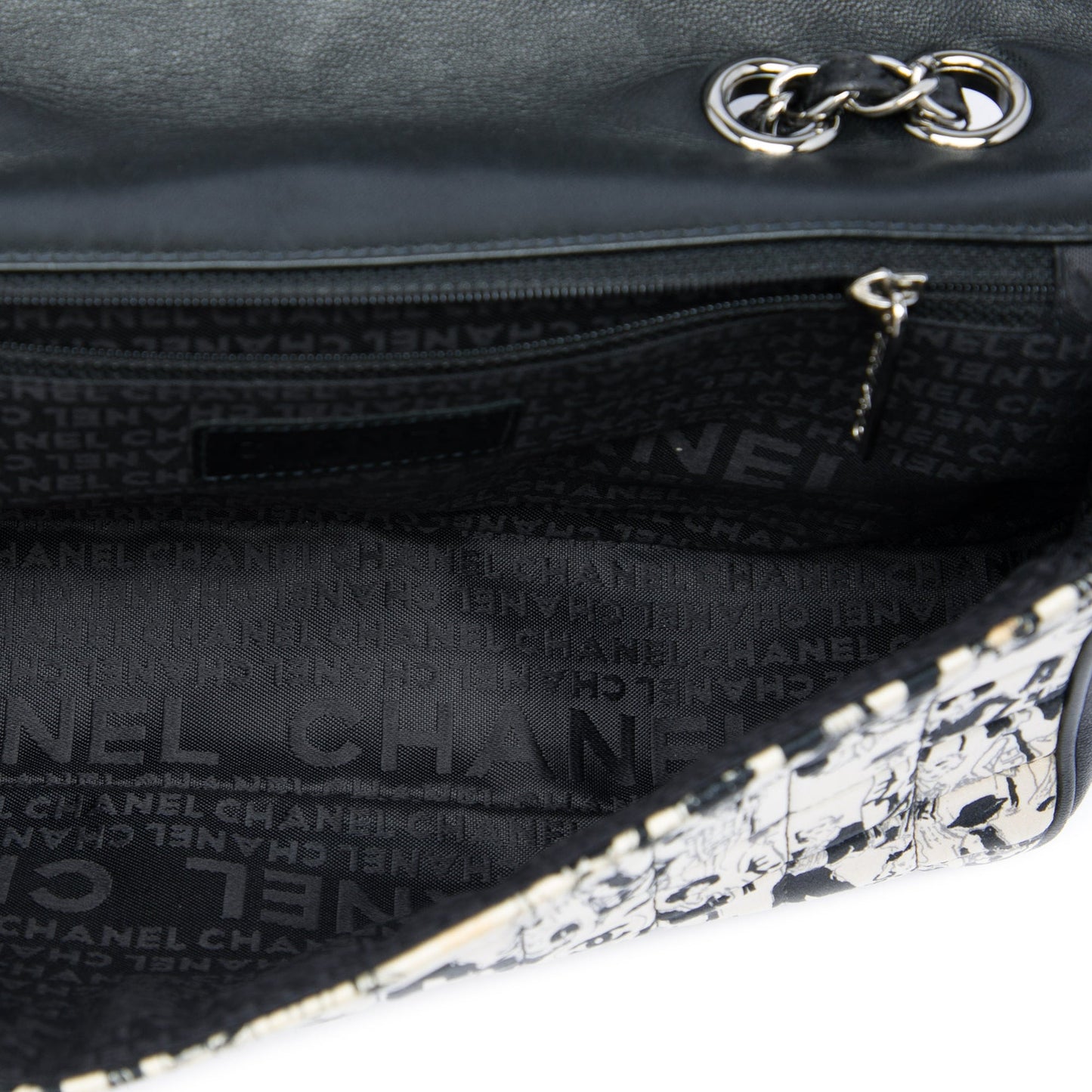 Chanel Silk and Lambskin Coco Mademoiselle Scarf Flap