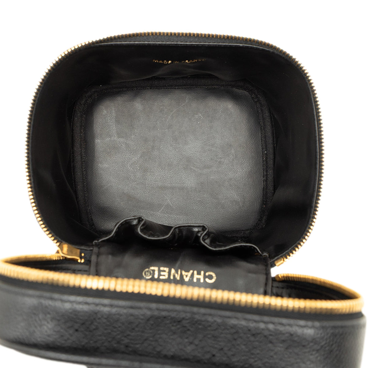 Chanel CC Caviar Vanity Case — Black