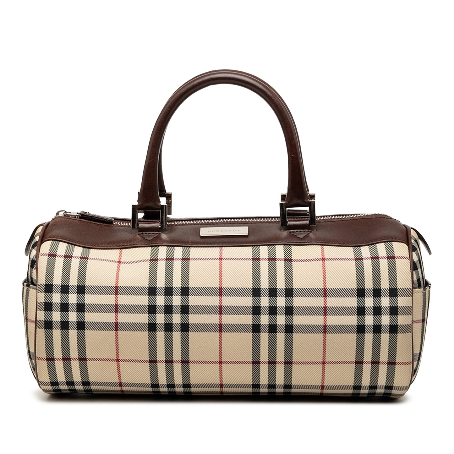 Burberry House Check Canvas Barrel Handbag