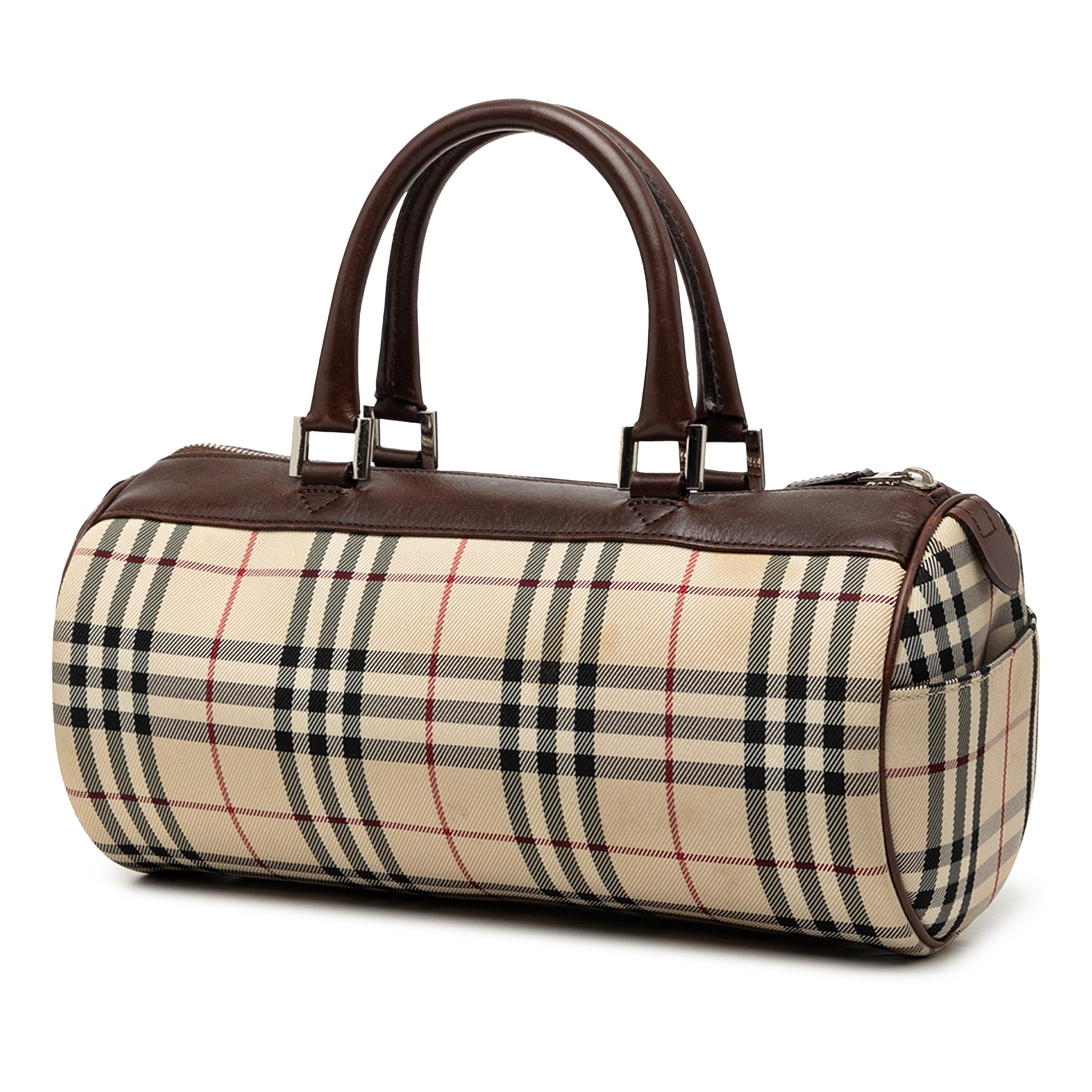 Burberry House Check Canvas Barrel Handbag