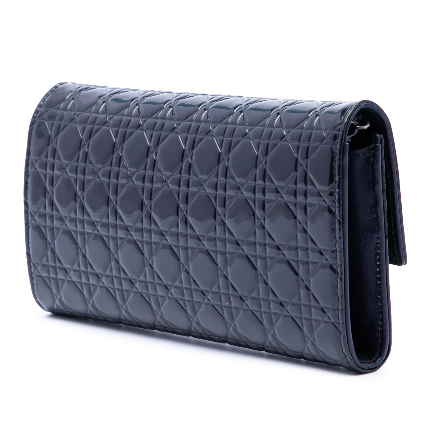 Dior Patent Cannage Lady Dior Wallet On Chain