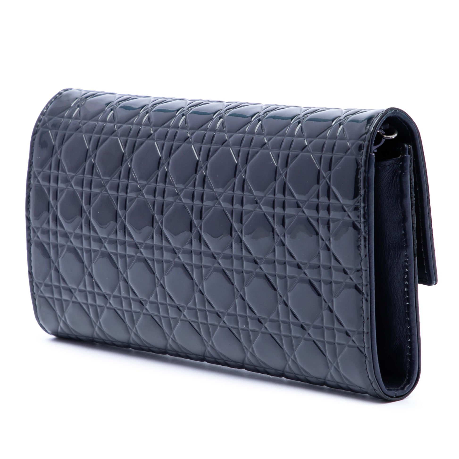 Dior Patent Cannage Lady Dior Wallet On Chain