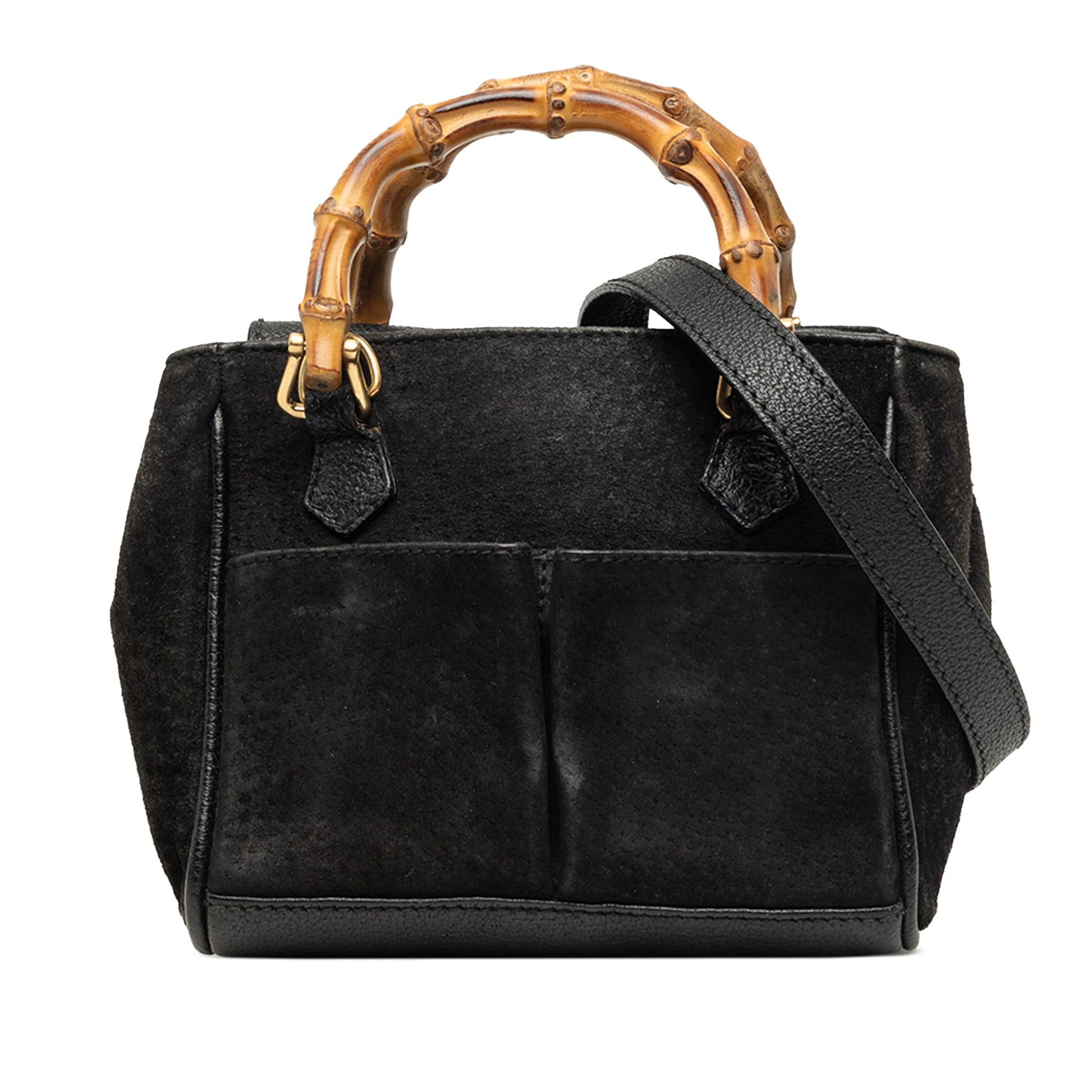 Gucci Mini Suede Bamboo Satchel