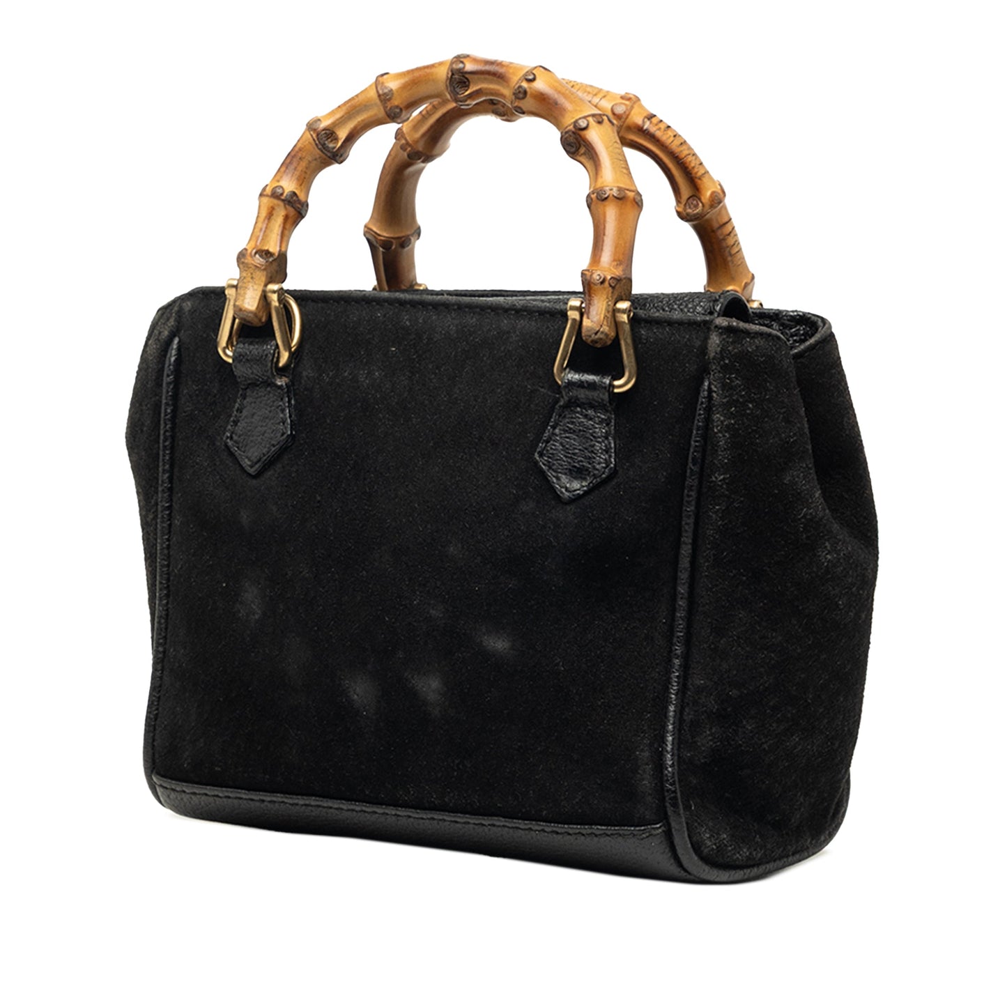 Gucci Mini Suede Bamboo Satchel