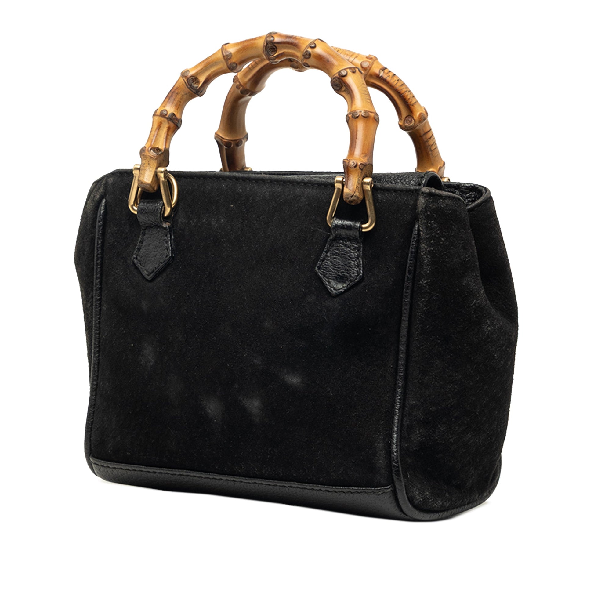 Gucci Mini Suede Bamboo Satchel