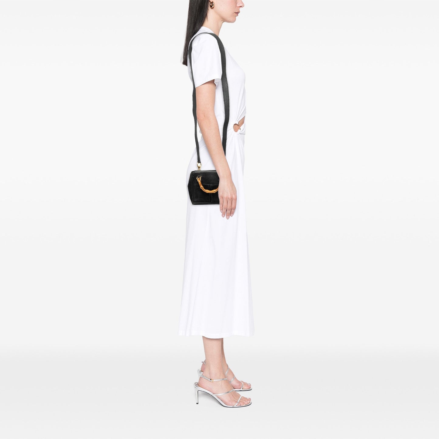 Gucci Mini Suede Bamboo Satchel