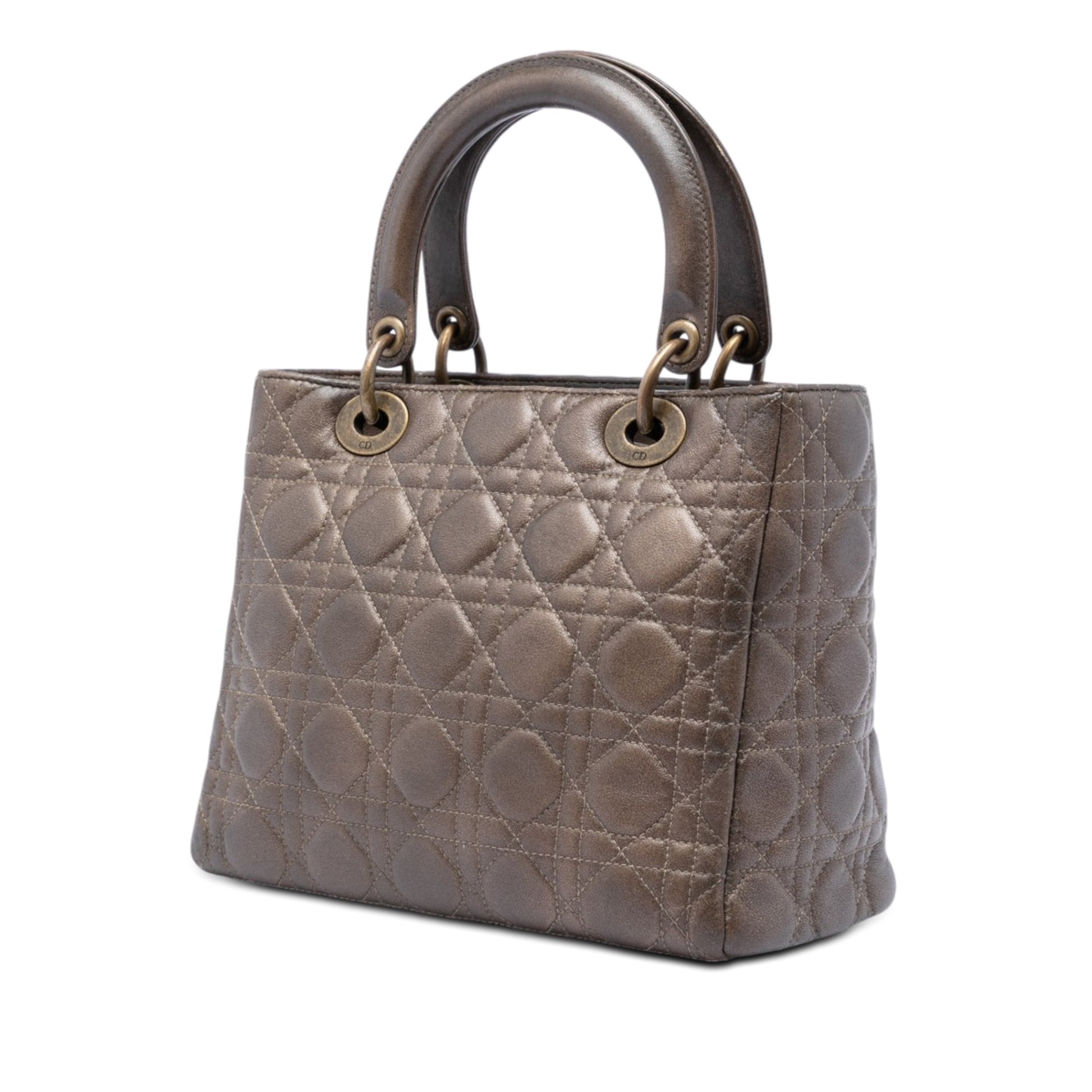 Dior Medium Metallic Lambskin Cannage Lady Dior