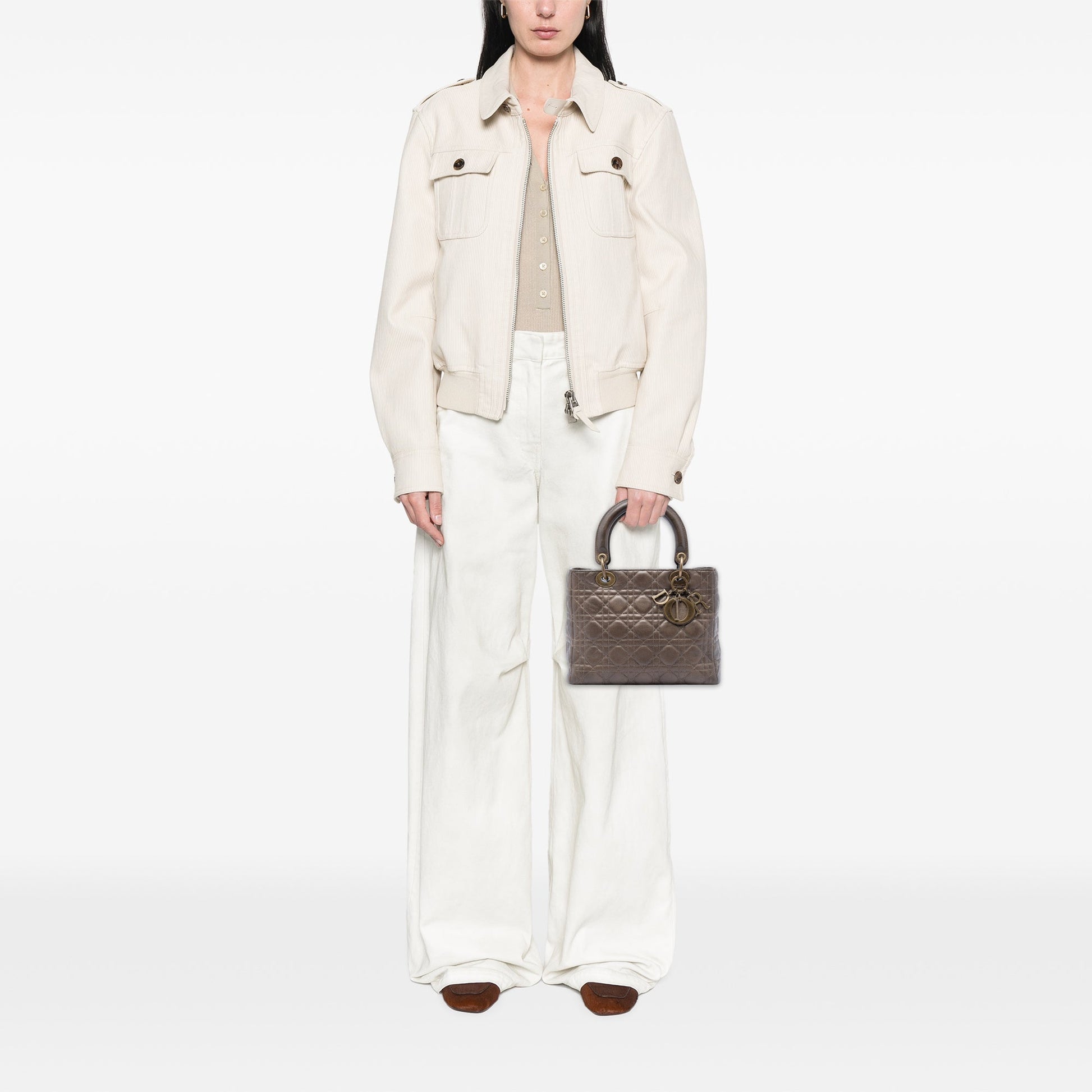 Dior Medium Metallic Lambskin Cannage Lady Dior