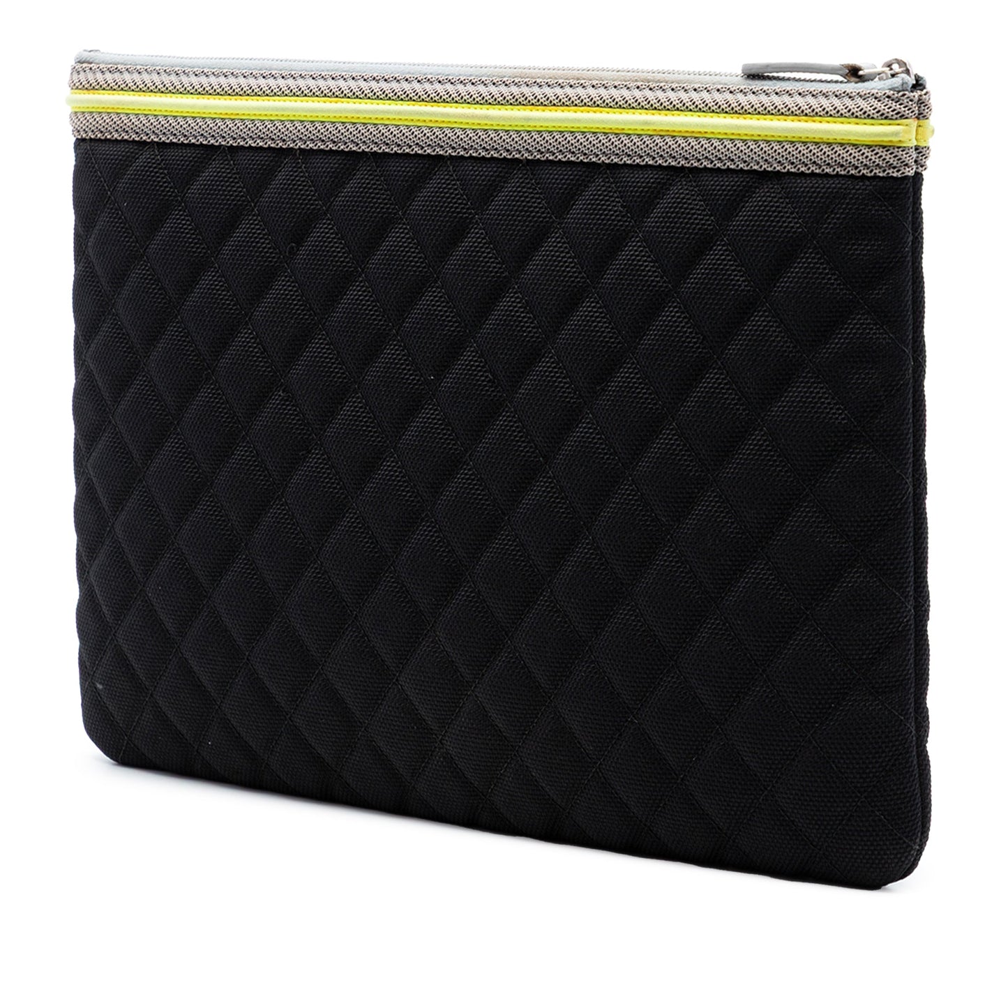 Chanel Large Quilted Nylon Fluo Boy O Case Clutch