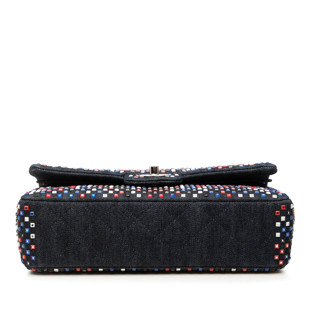 Chanel Medium Classic Strass Embellished Denim Double Flap