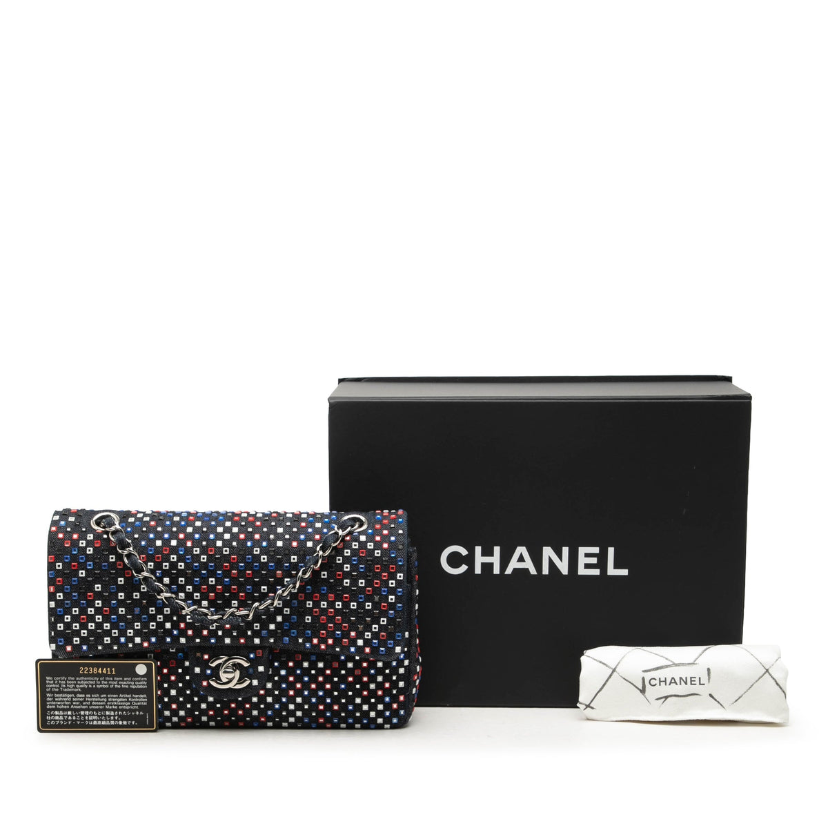 Chanel Medium Classic Strass Embellished Denim Double Flap