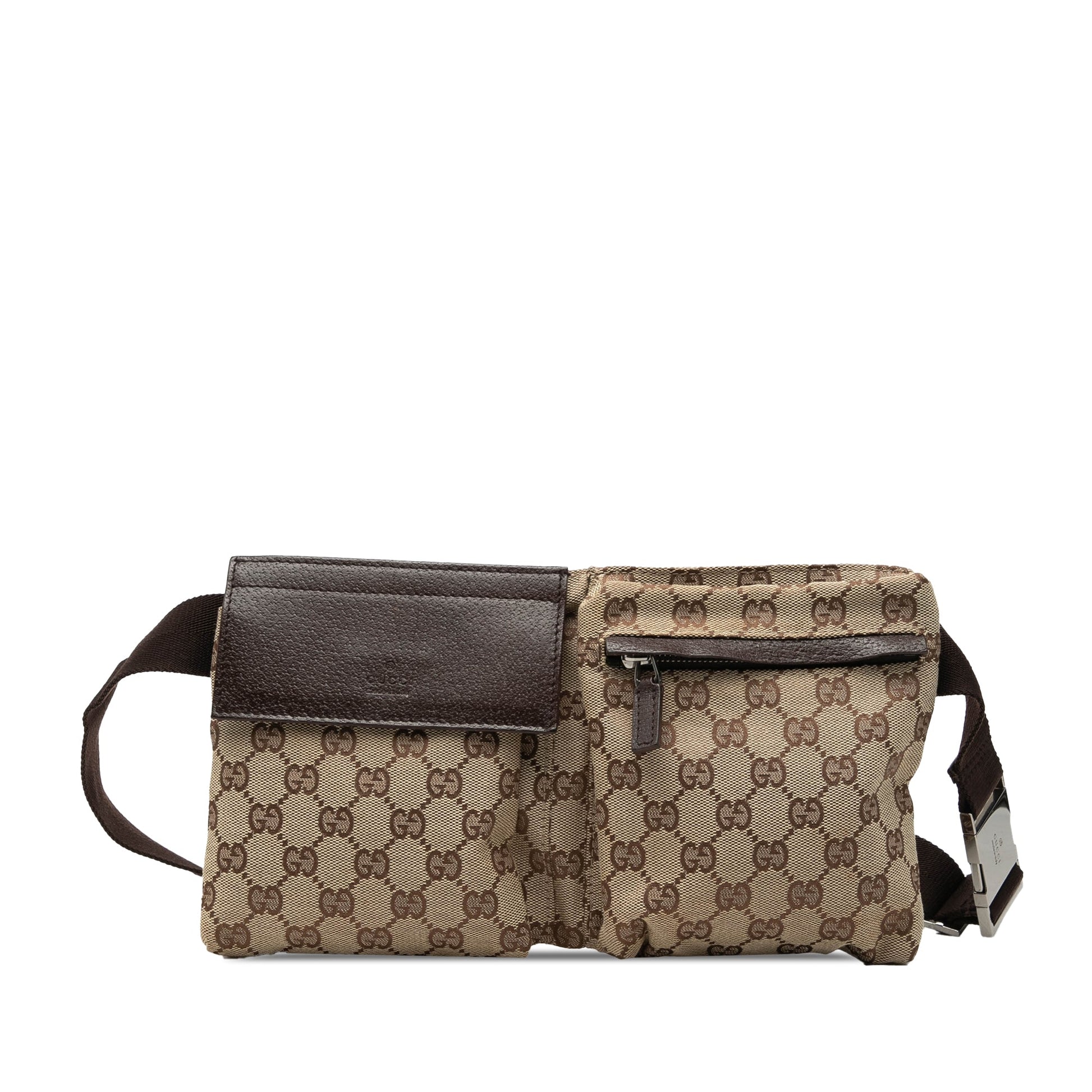 Gucci GG Canvas Double Pocket Belt Bag