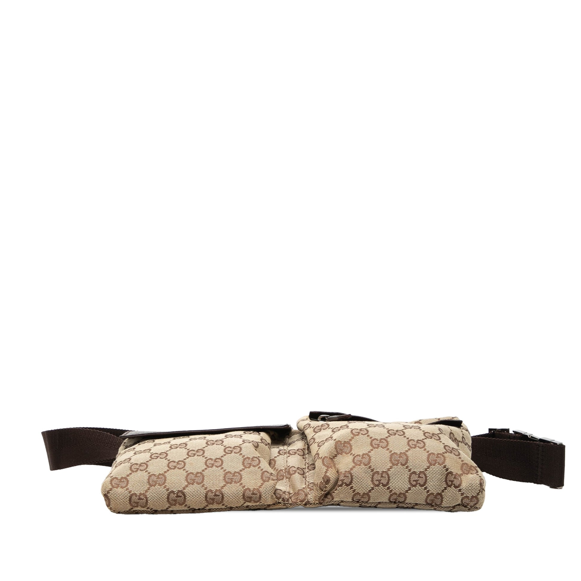 Gucci GG Canvas Double Pocket Belt Bag
