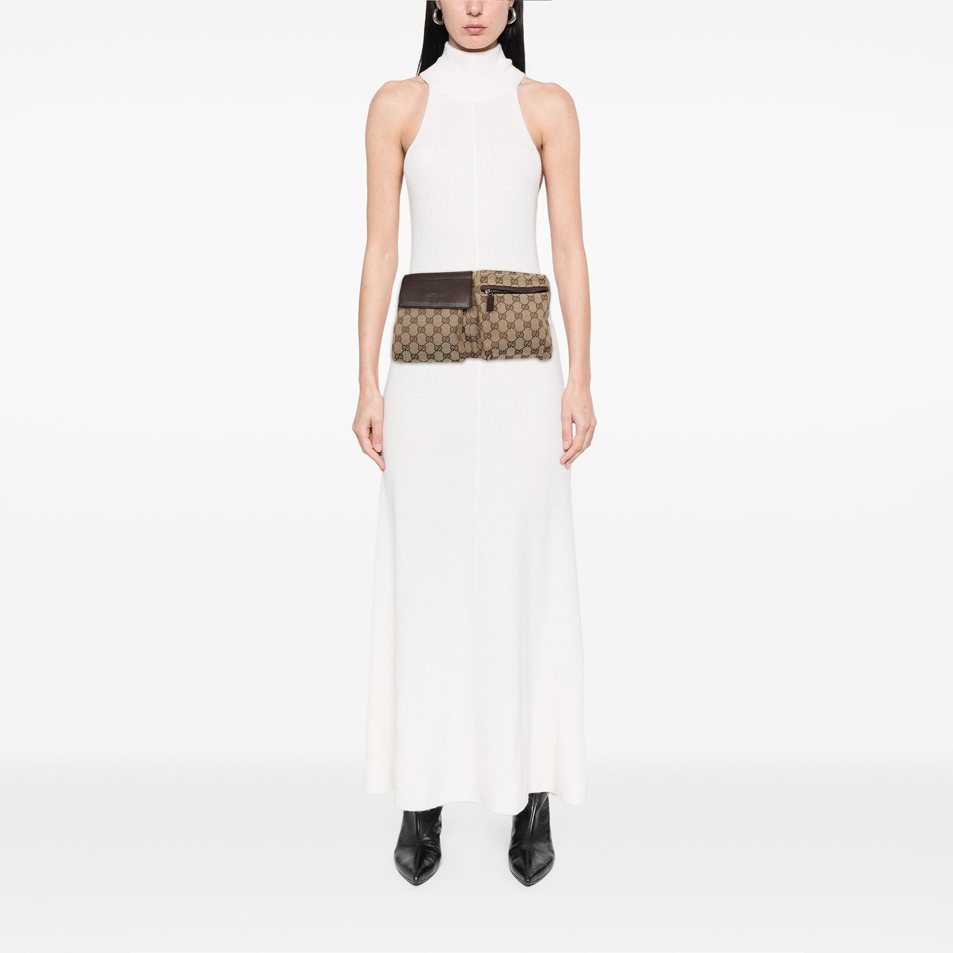 Gucci GG Canvas Double Pocket Belt Bag