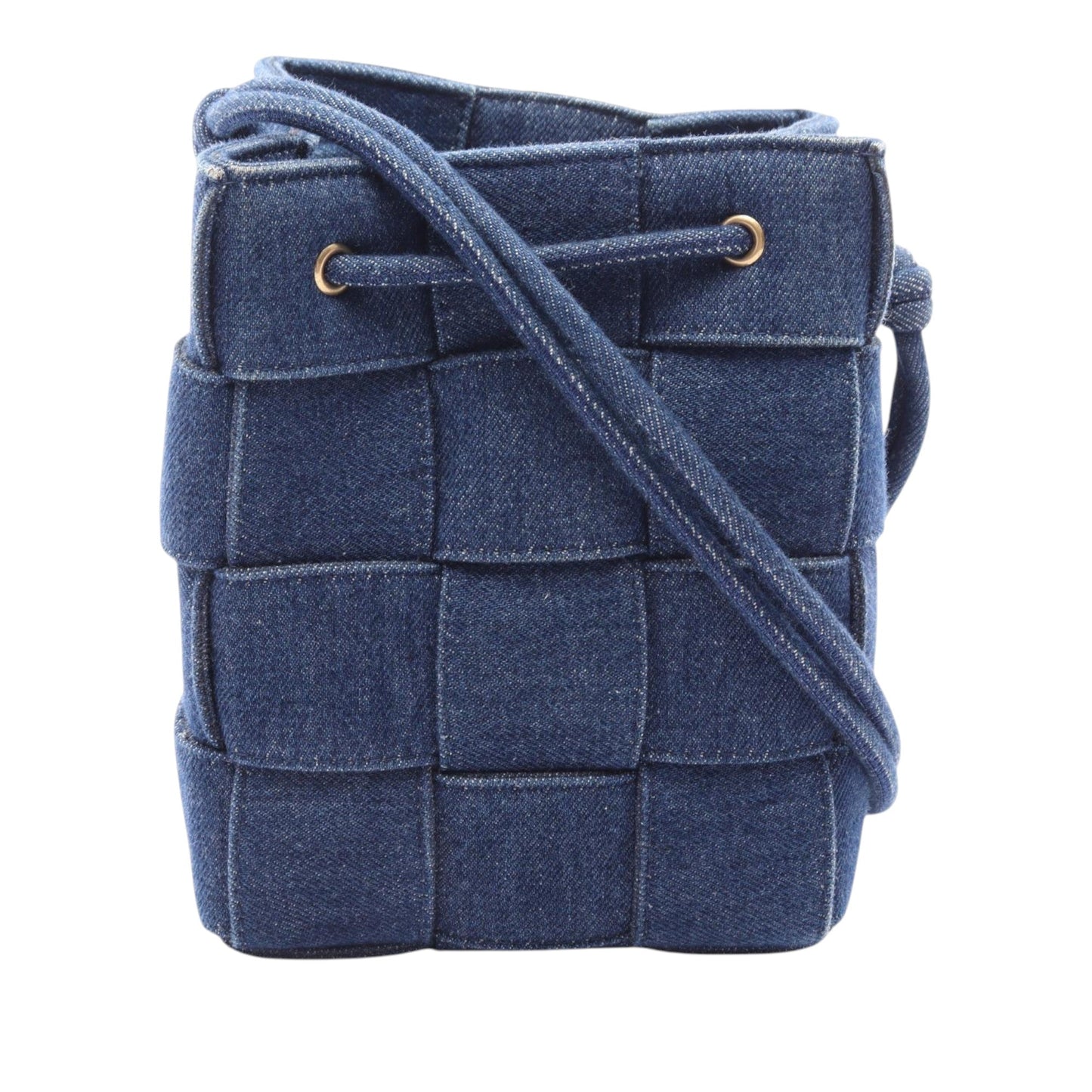 Bottega Veneta Small Denim Maxi Intrecciato Cassette Bucket Bag